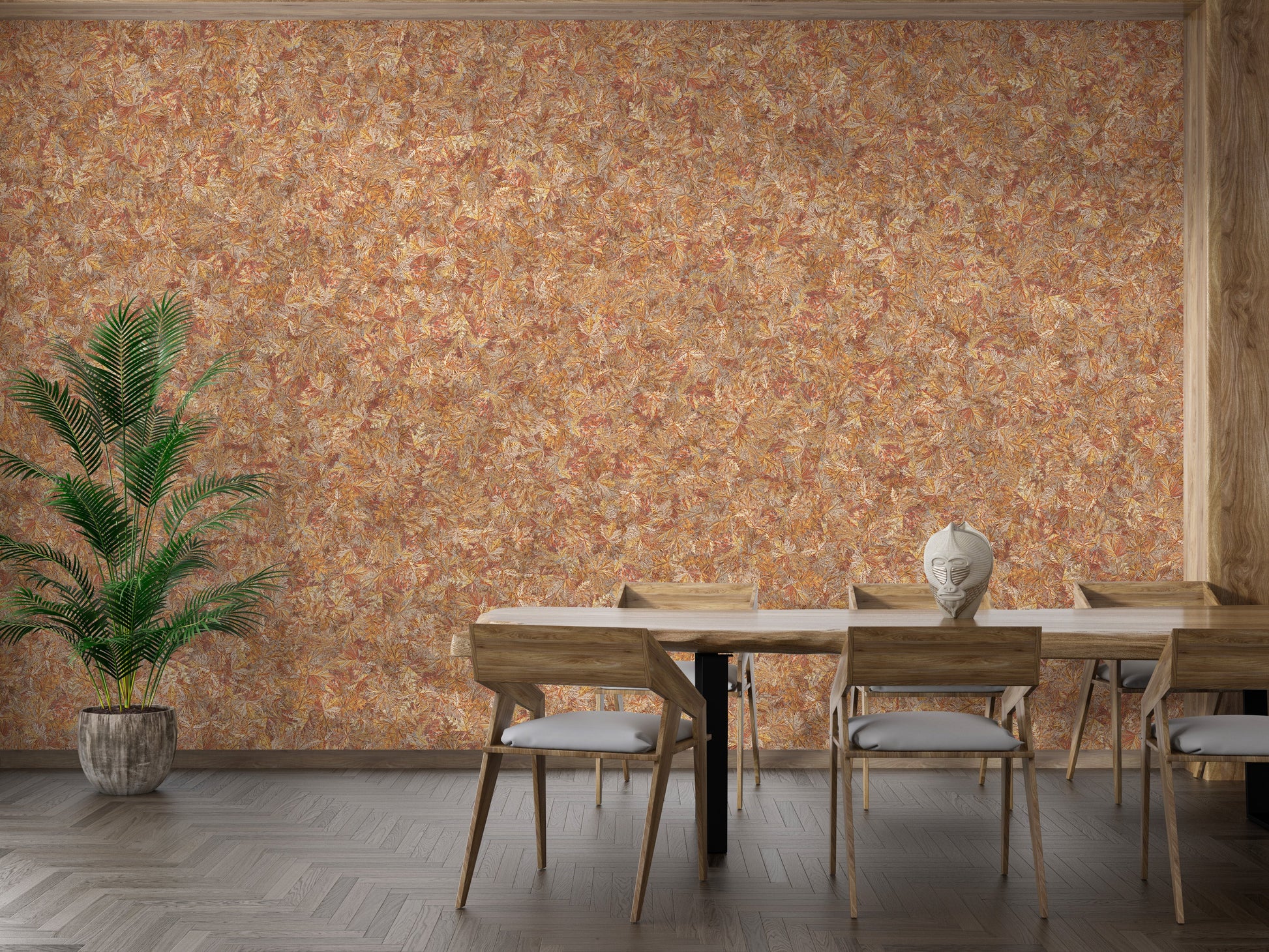 Brown Color Autumn Leaves Wallpaper Murals - Giffywalls