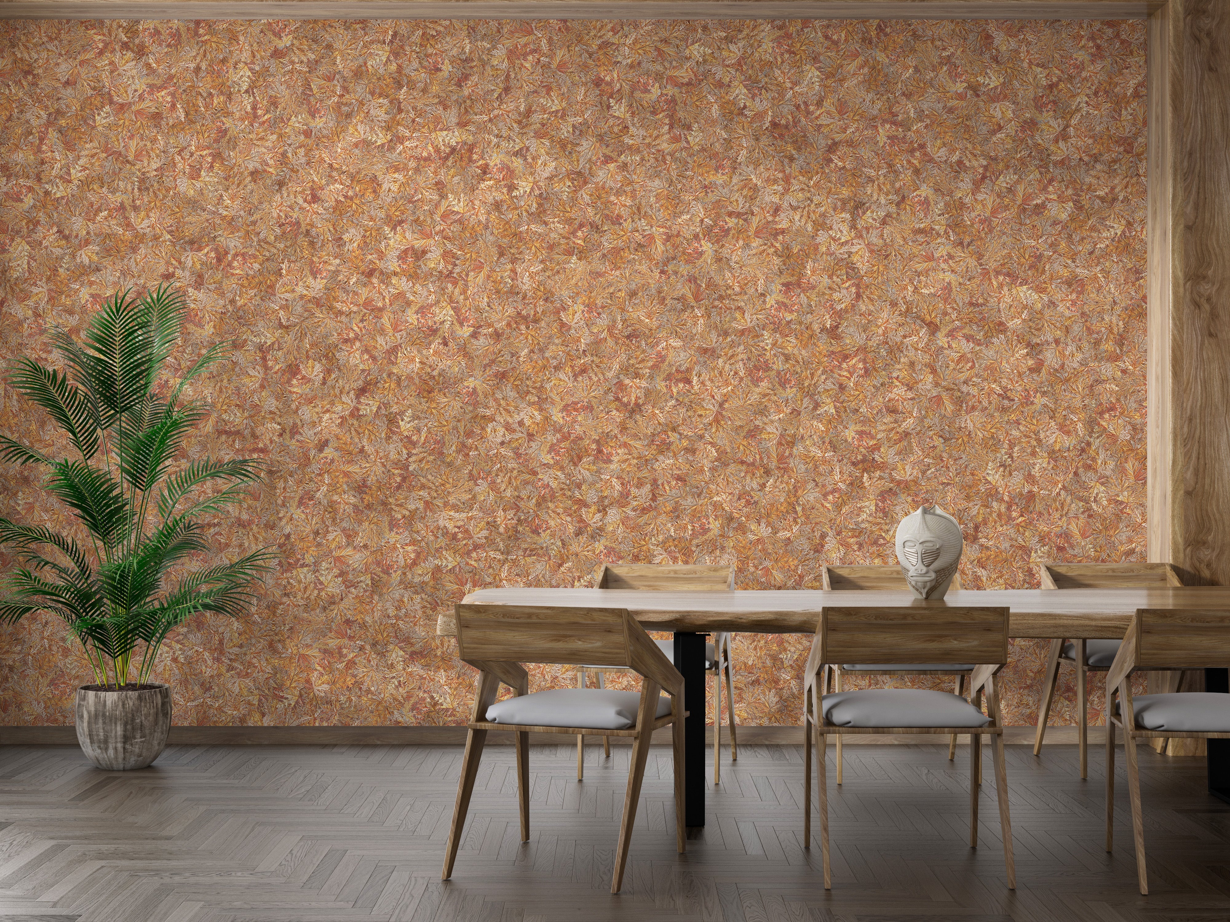 Brown Color Autumn Leaves Wallpaper Murals - Giffywalls