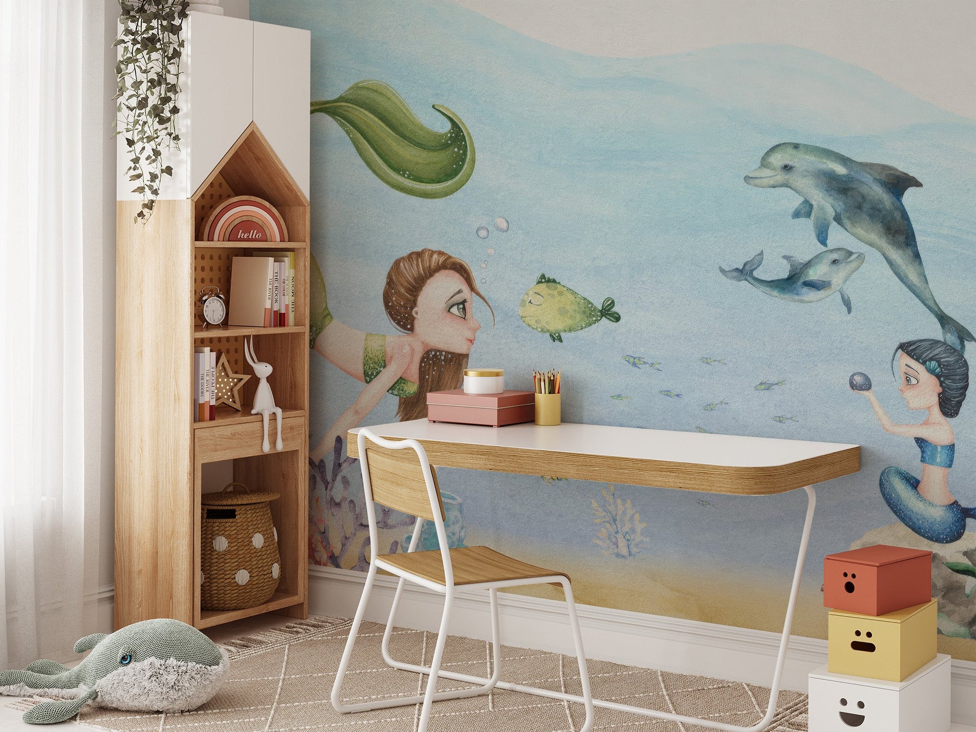 Colourful Mermaids Wallpaper Mural - Giffywalls