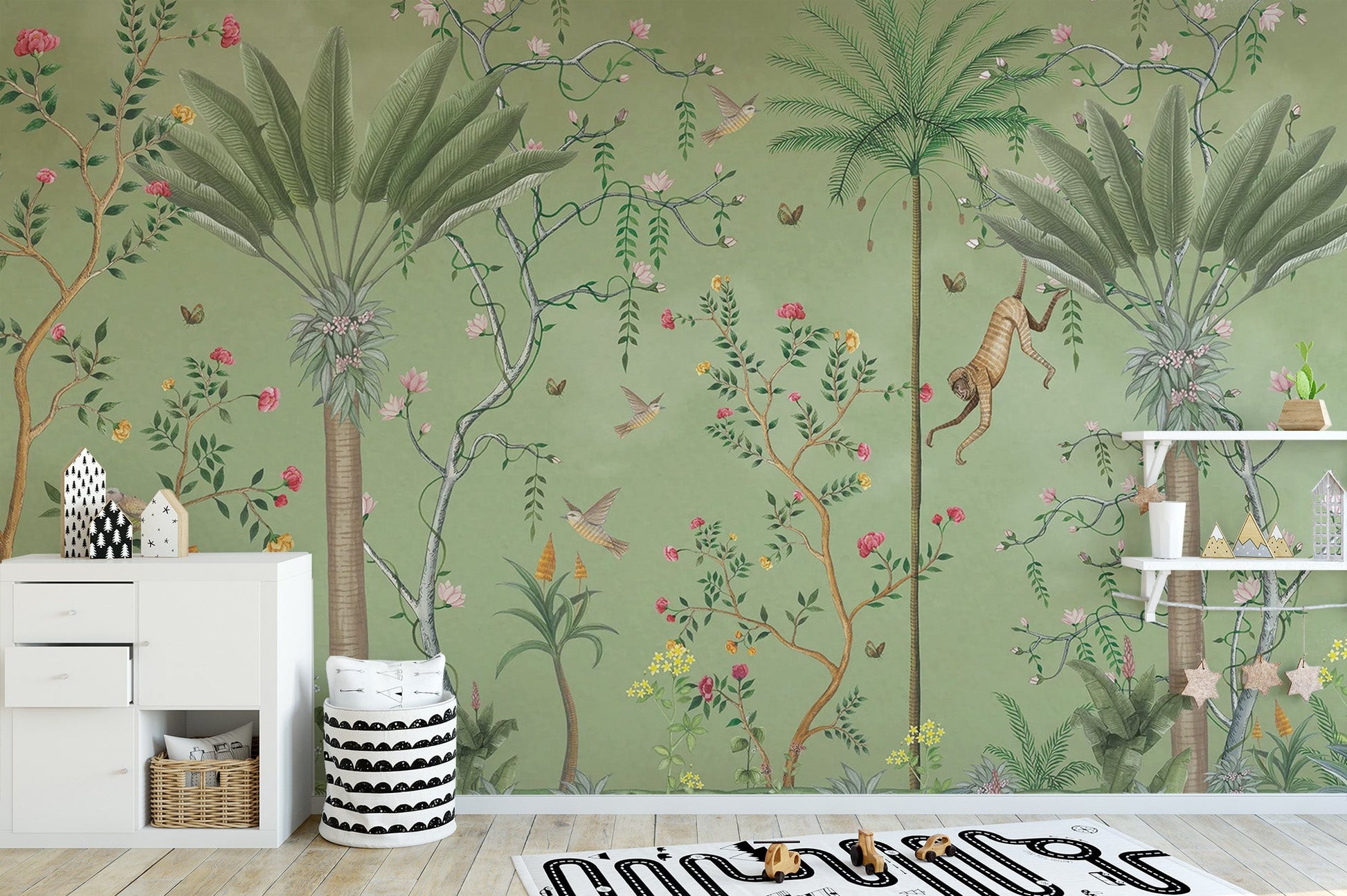 Classic Tropical Chinoiserie Theme Wallpaper