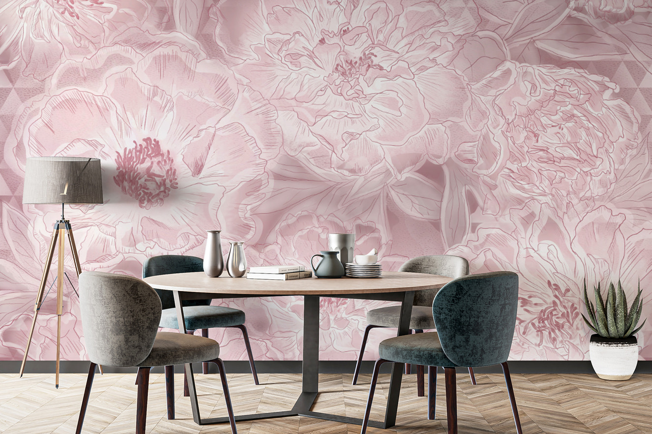 Blush Peony Floral Wallpaper for Walls
