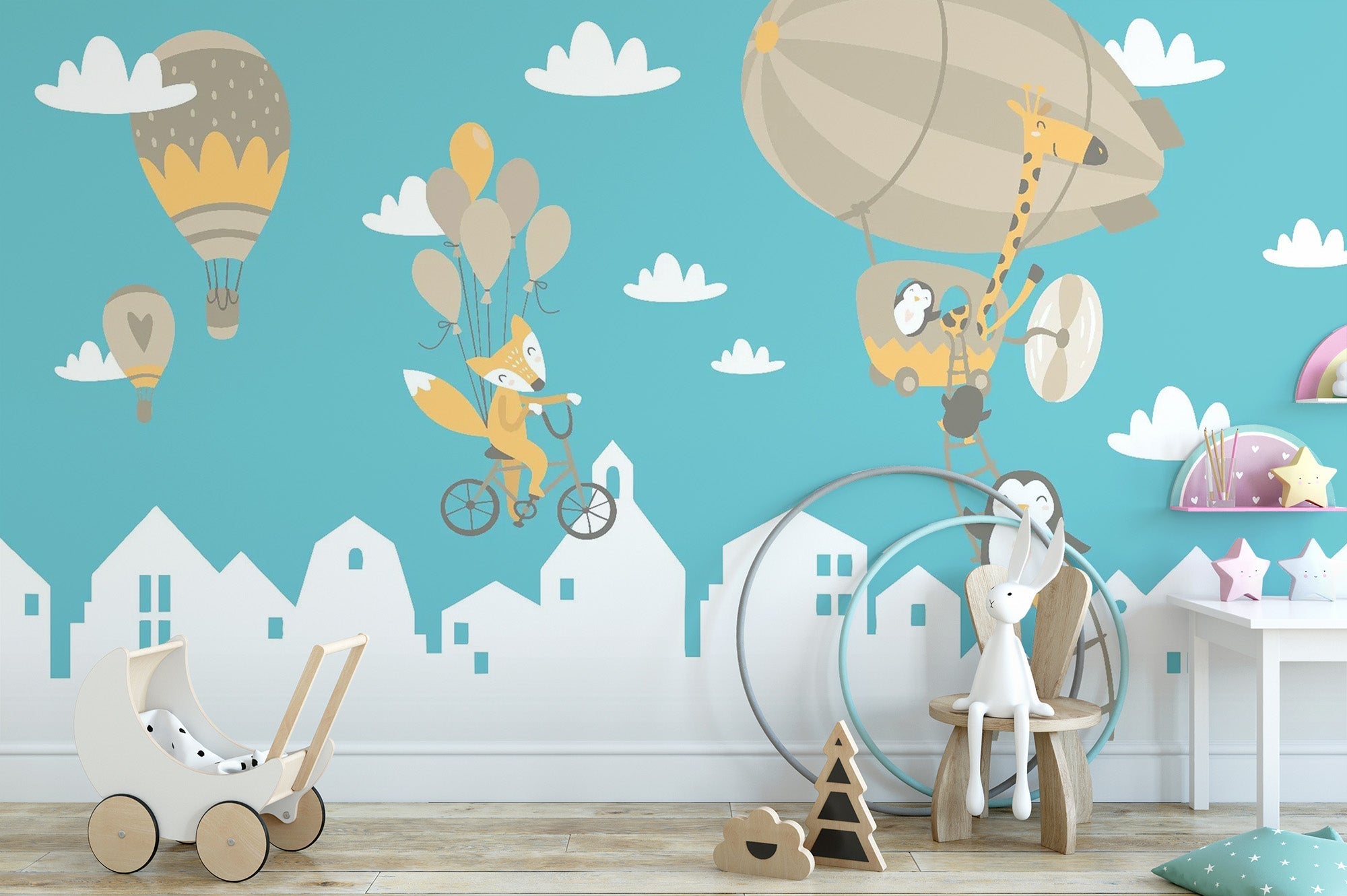 Kids Animated Motifs Wallpaper Mural - Giffywalls