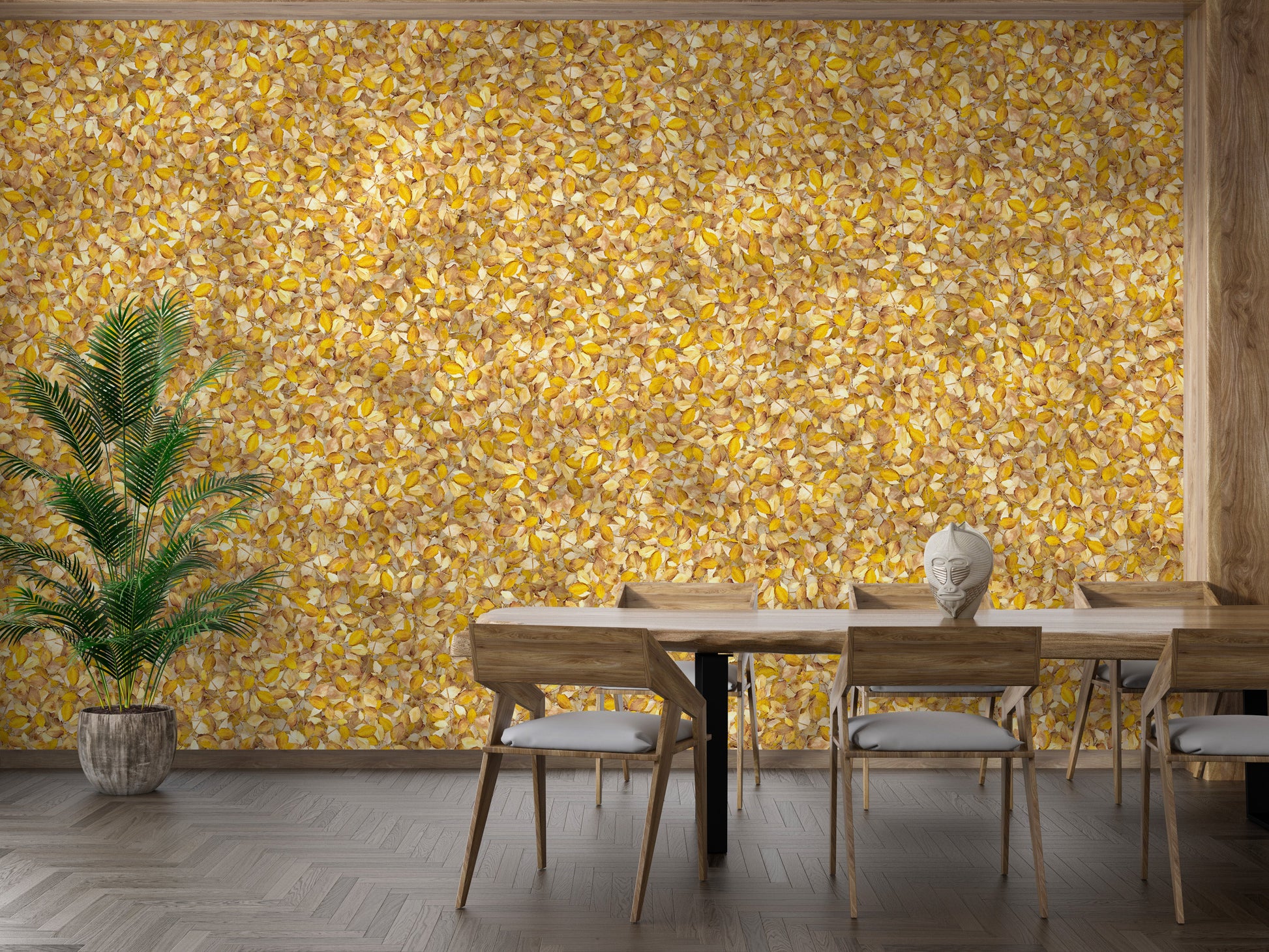 Watercolor Yellow Leaves Wallpaper Murals - Giffywalls