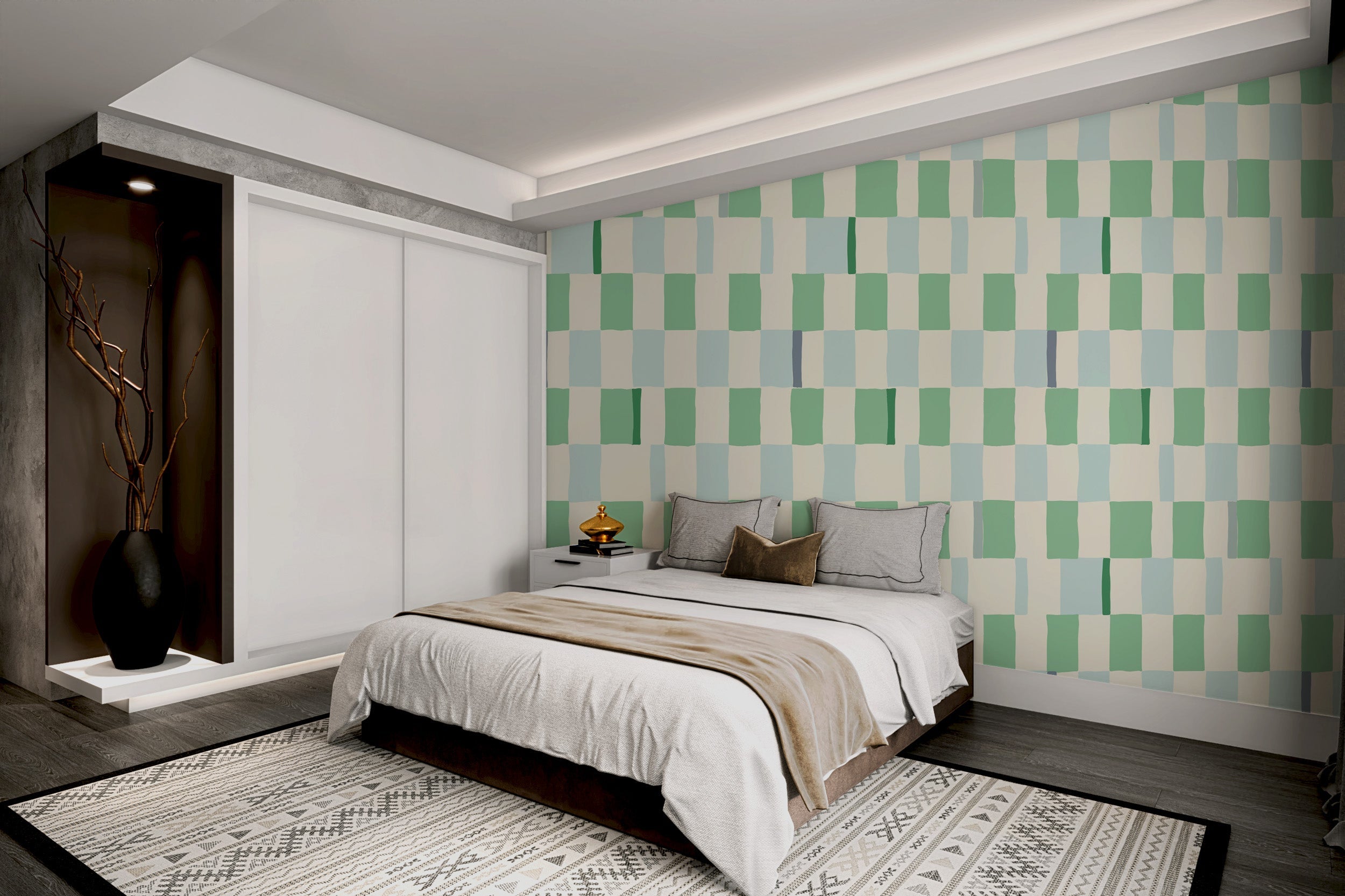 Elegant verdant breeze wallpaper featuring lush green tones.
