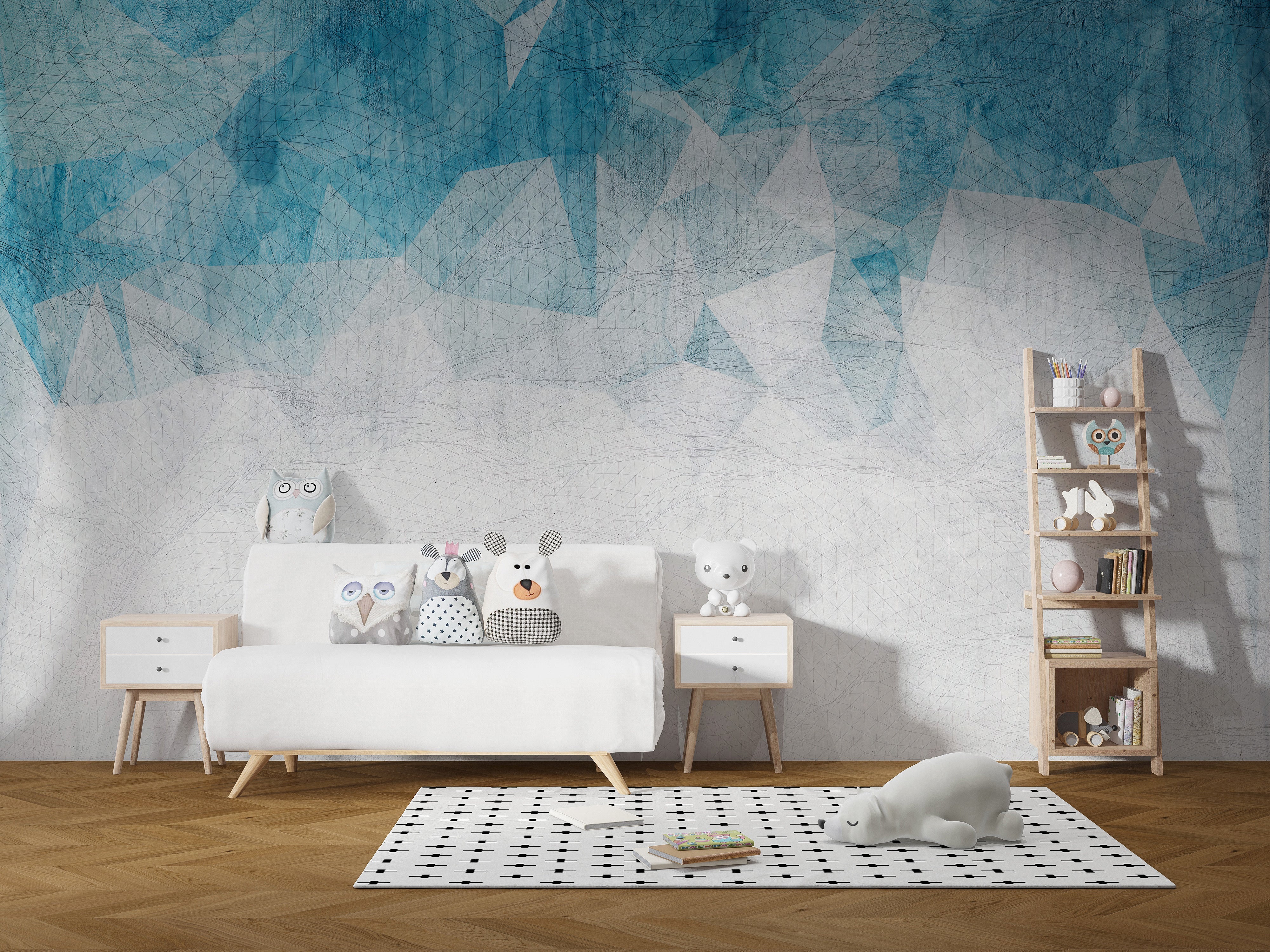 Crumbled Blue Color Wallpaper Murals - Giffywalls