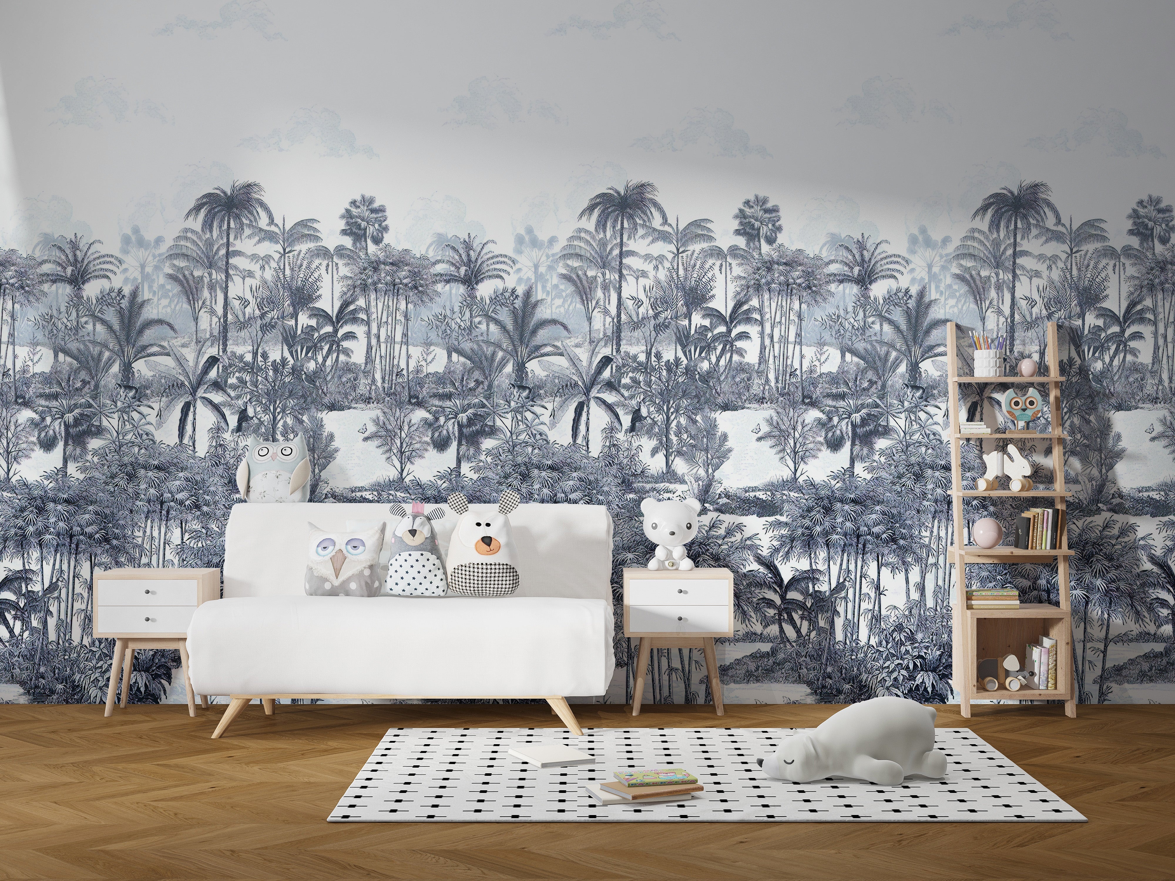 Blue Shades Palm Trees Wallpaper Murals - Giffywalls