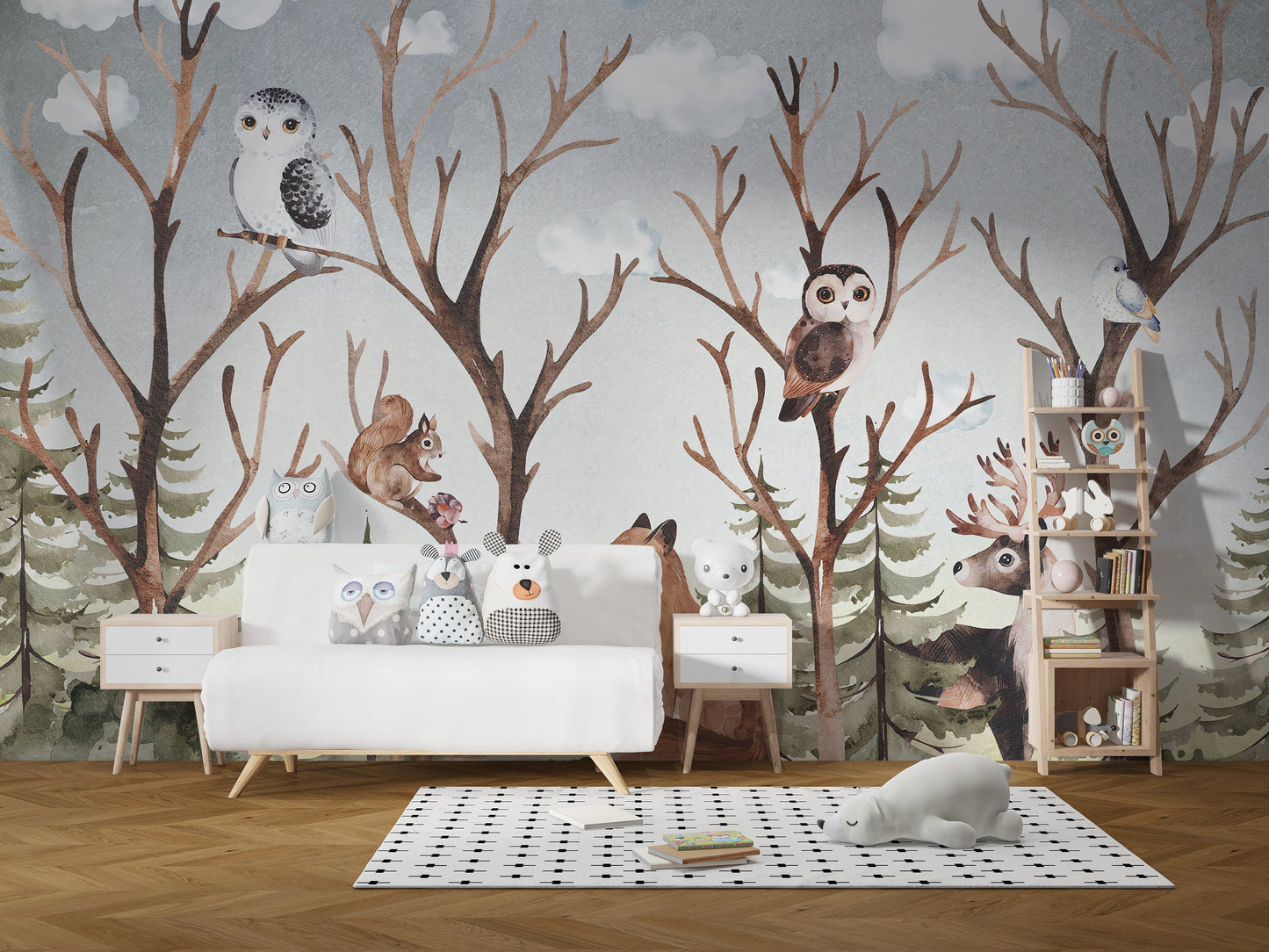 Forest Fall Kids Room Wallpaper Mural - Giffywalls