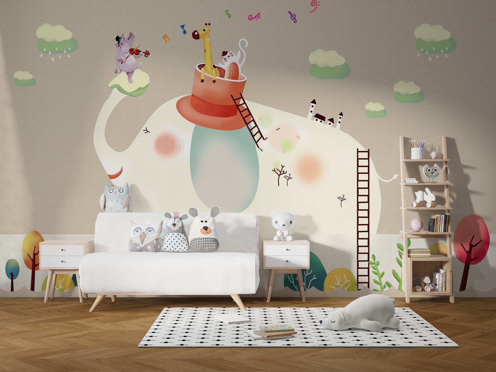 Cartoon Elephant Wallpaper Murals - Giffywalls