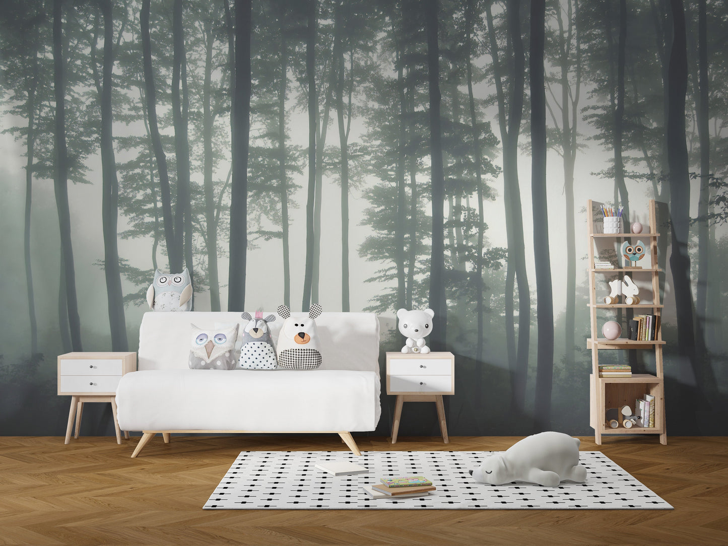 Tall Natural Forest Tree Aesthetic Wallpaper for Halloween Decor - Giffywalls