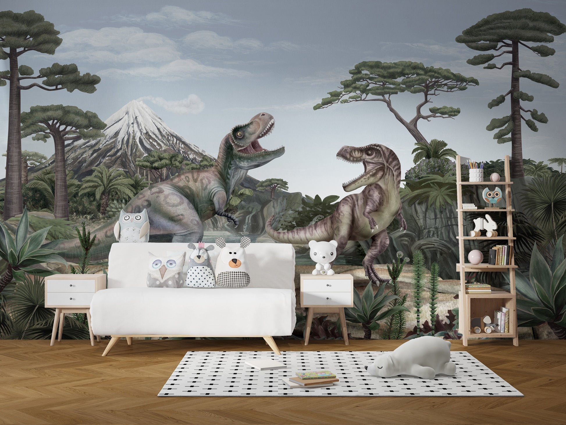 Terrific T-Rex Dinosaur Mural Wallpaper - Giffywalls