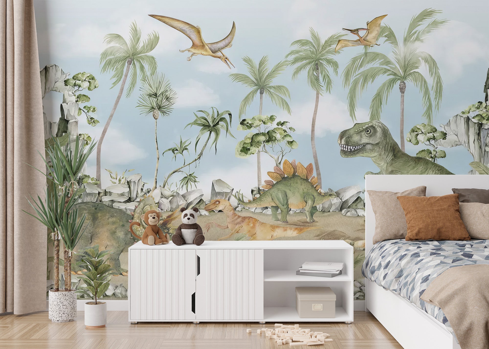 Jurassic Jungle Adventure Wallpaper for Renters