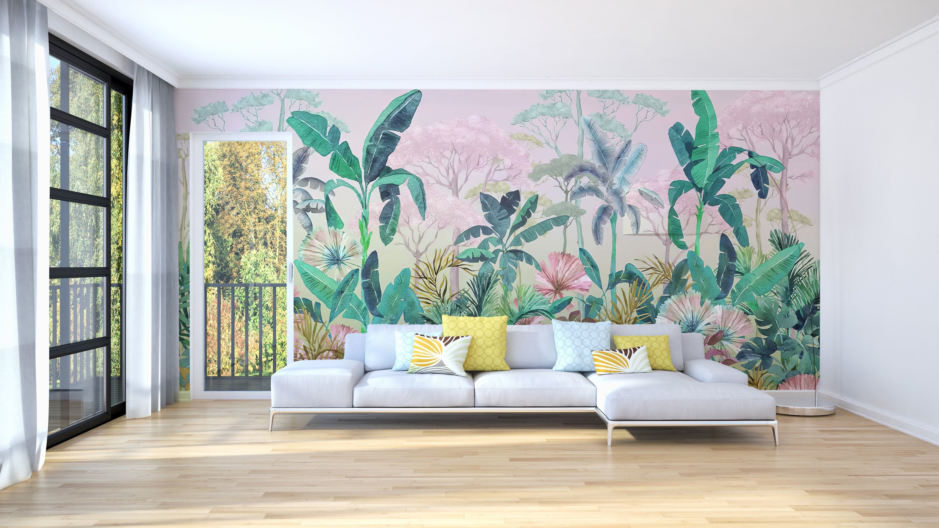 Tropical Jungle Watercolour Wallpaper - Giffywalls