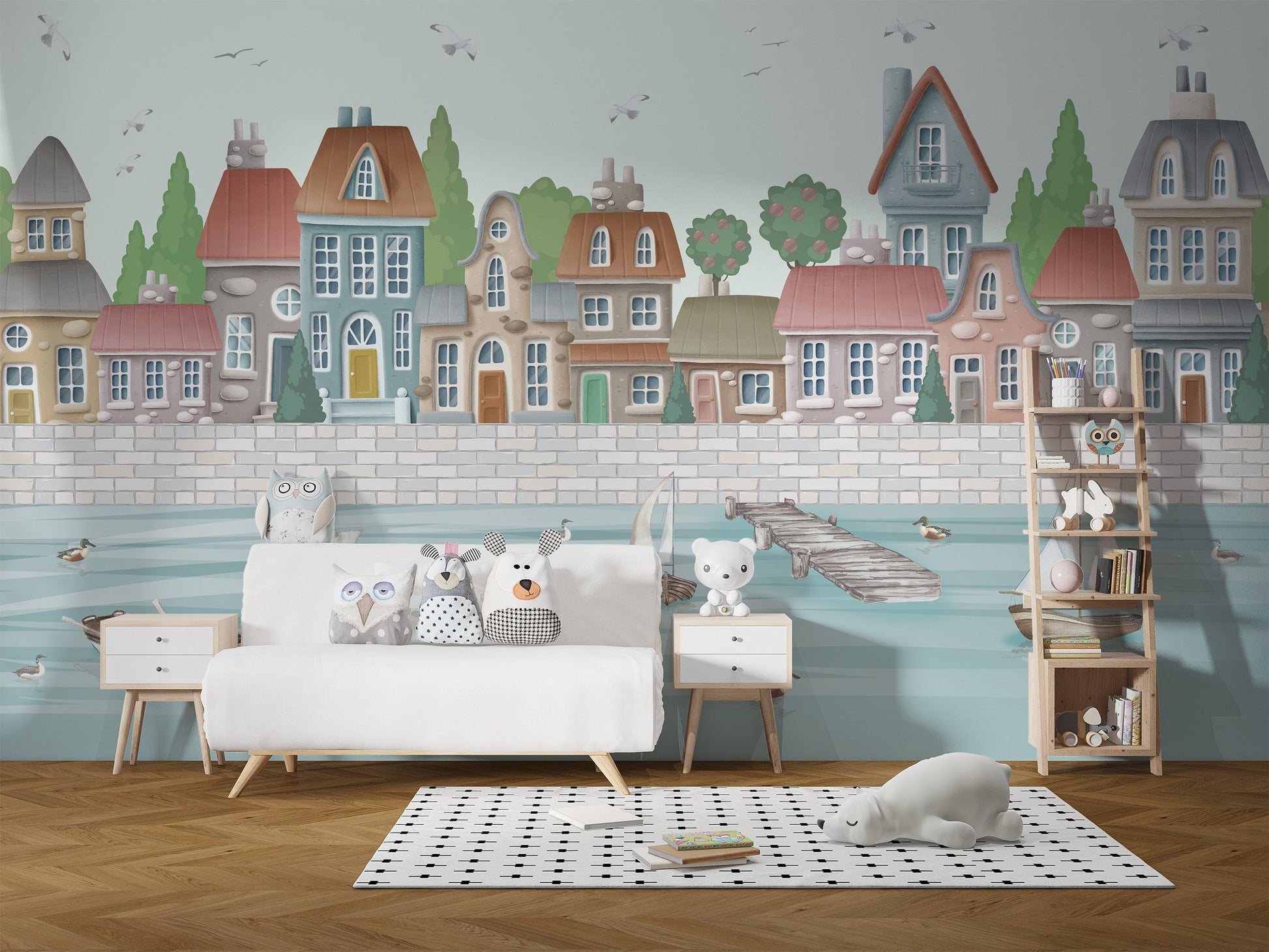 Playful waterfront charm: Waterfront City Wallpaper