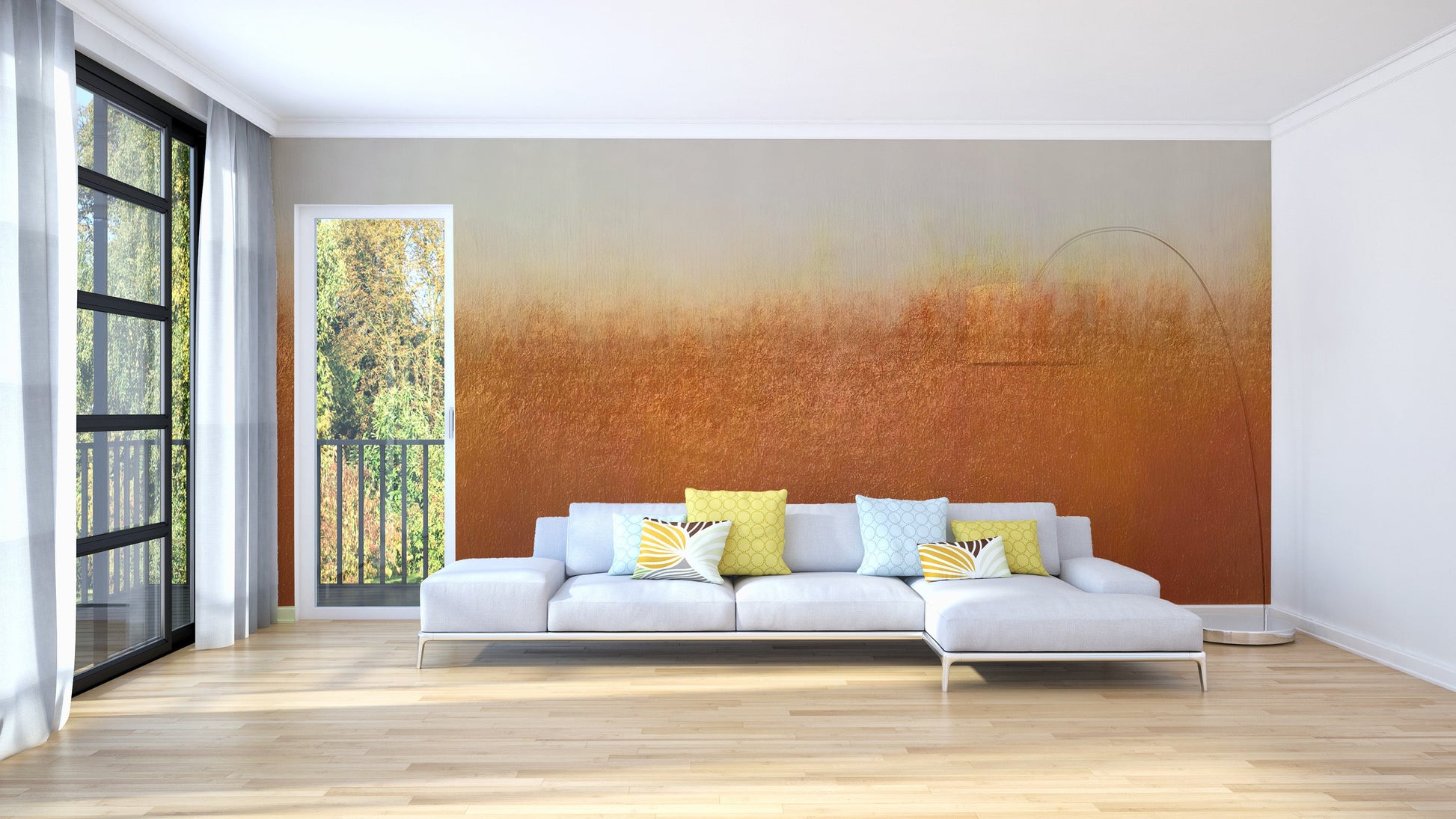 Rustic Orange Wallpaper Mural - Giffywalls