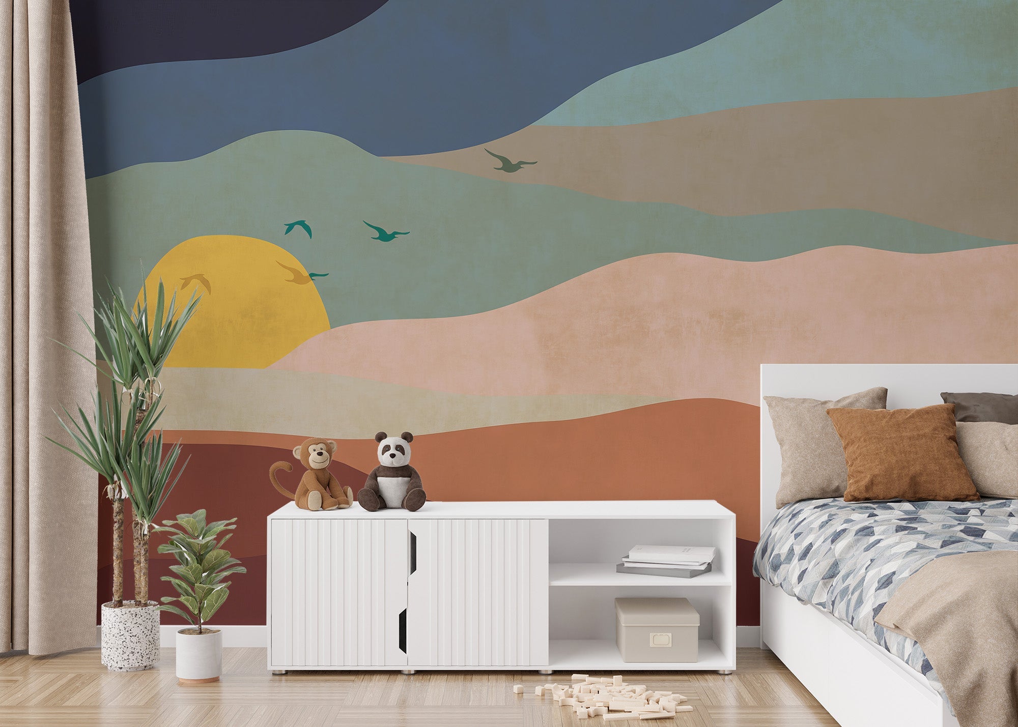 Abstract Sunrise Wallpaper Mural - Giffywalls