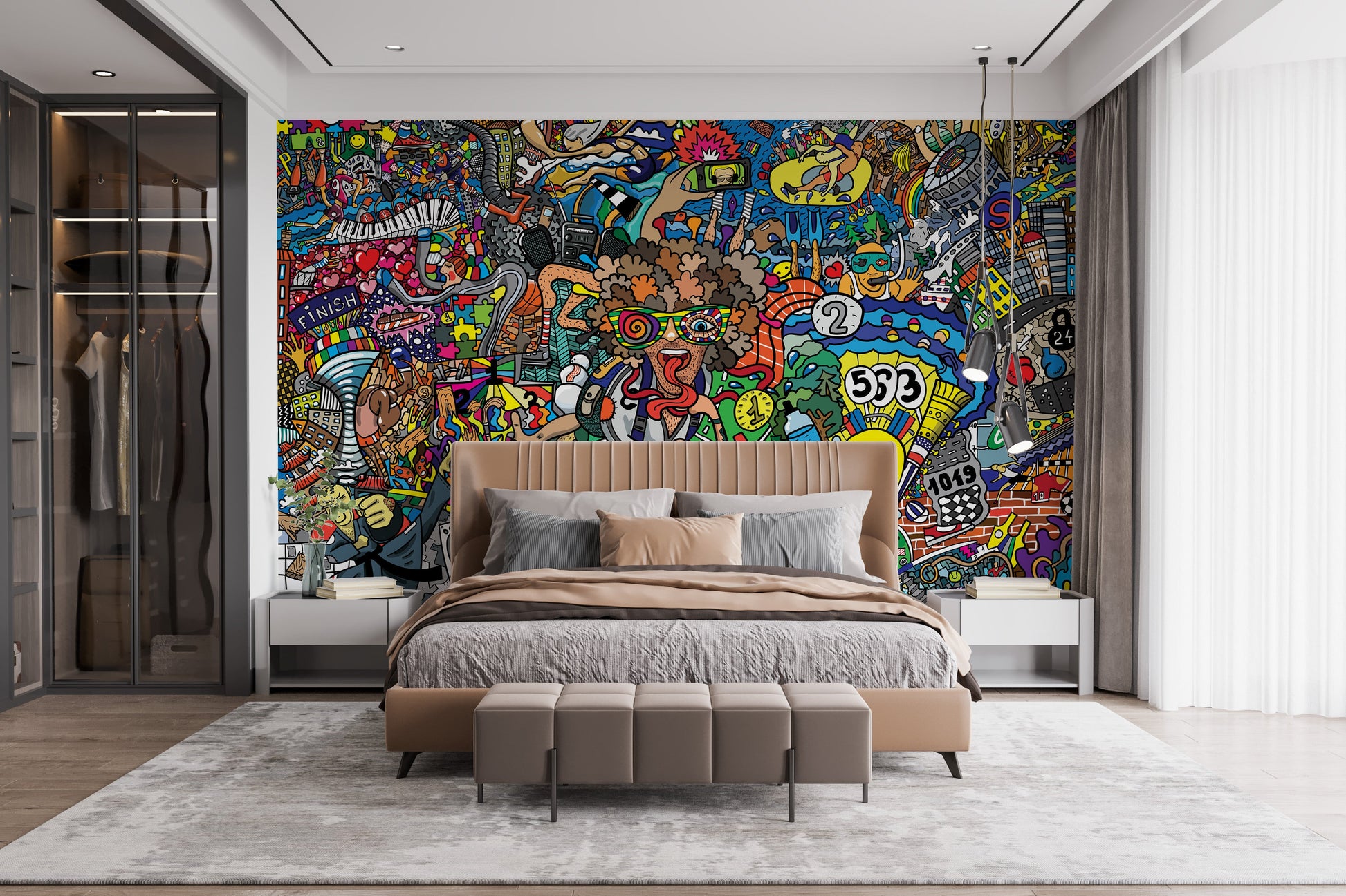 Sports Collage Graffiti Wall Mural - Giffywalls