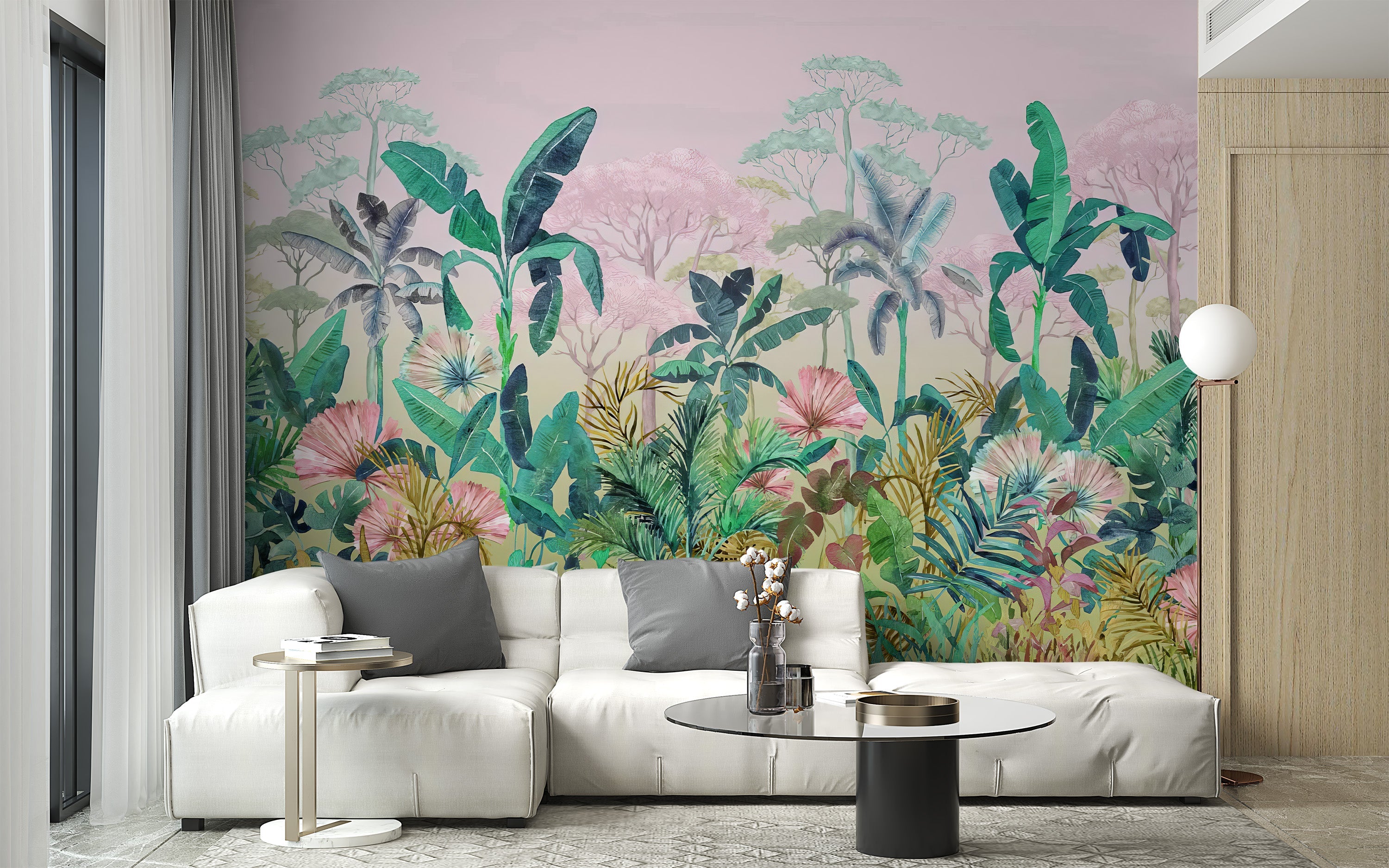 Tropical Jungle Watercolour Wallpaper - Giffywalls