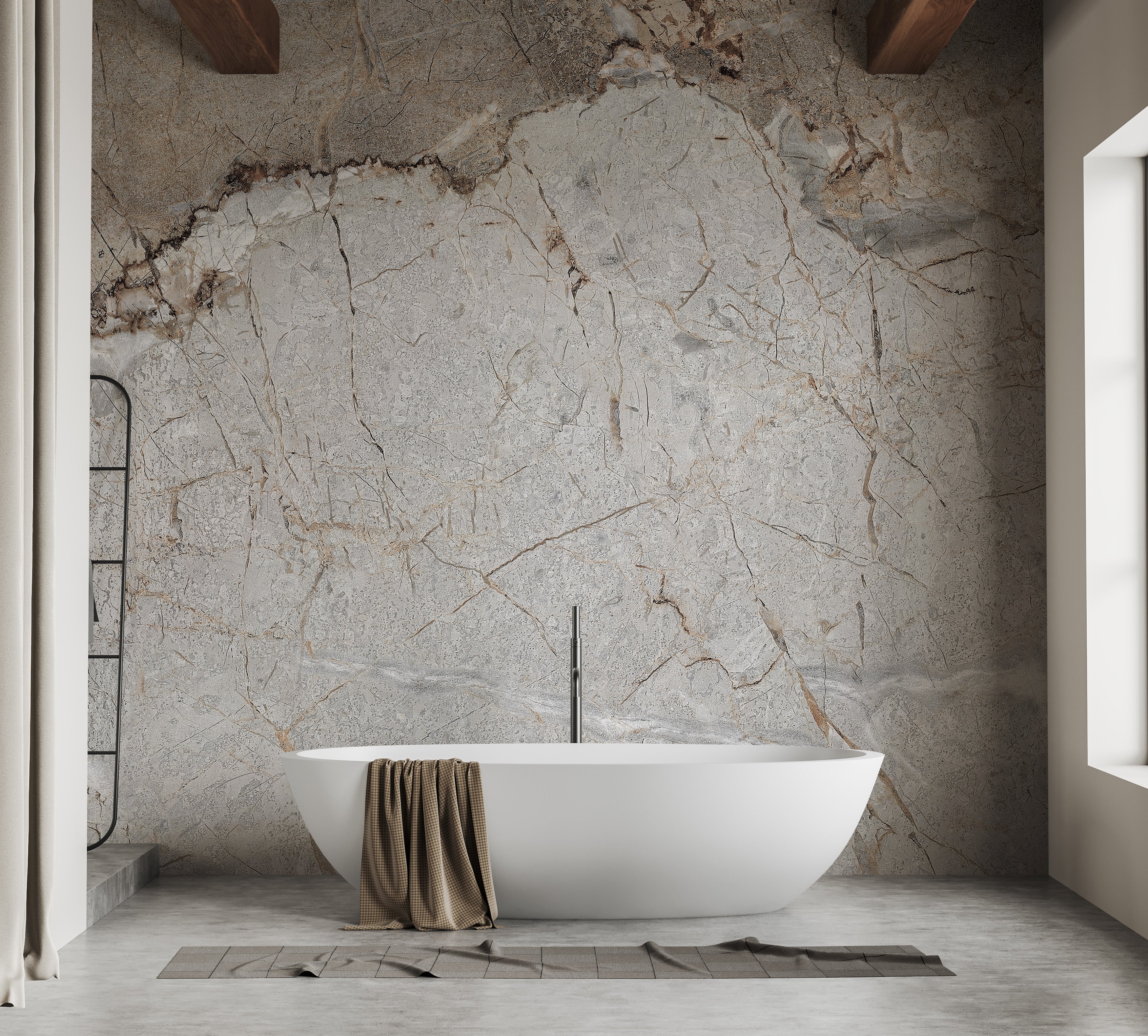 Elegant Gray Marble Wall Mural - Giffywalls