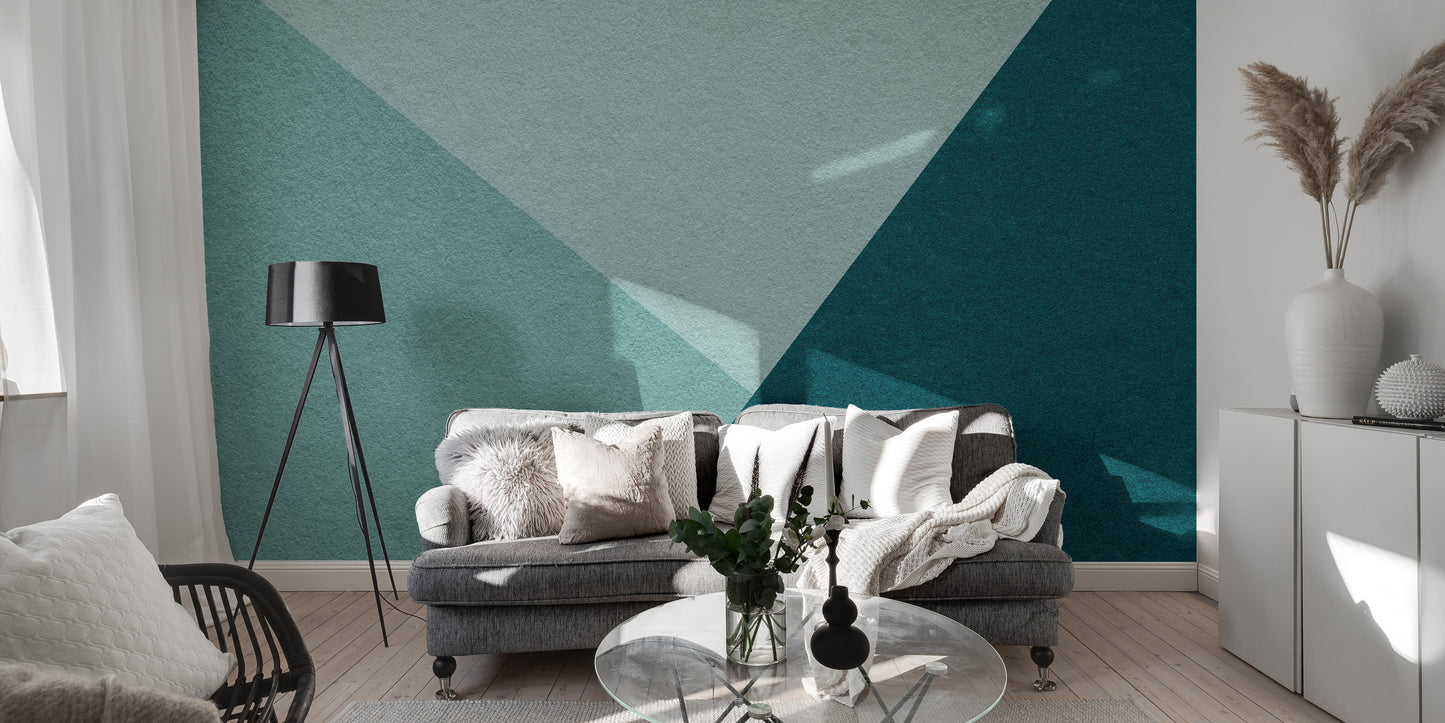 Emerald and Cyan Geometric Wallpaper - Giffywalls