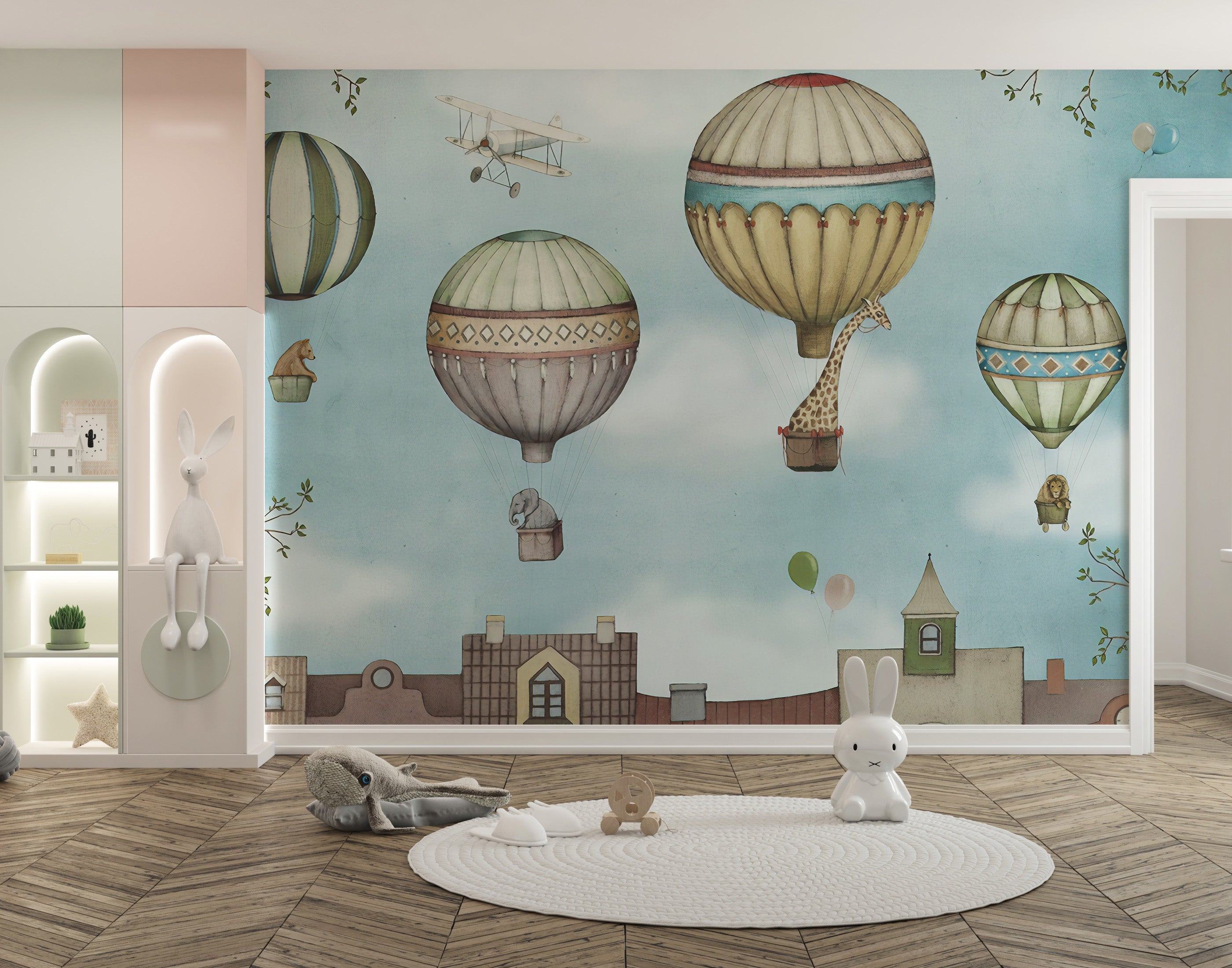 Dreamy kids balloons wonderland wall mural
