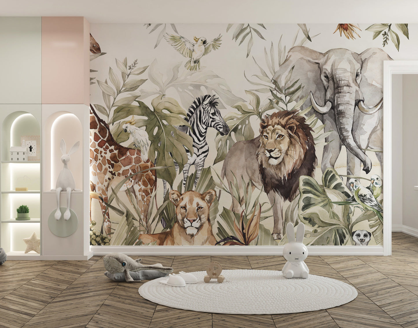 Watercolor Animal Kingdom Forest Wallpaper Murals - Giffywalls