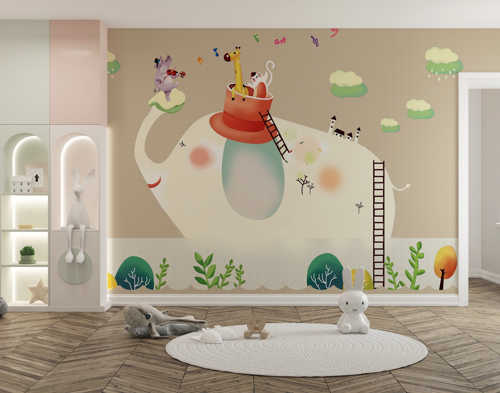 Cartoon Elephant Wallpaper Murals - Giffywalls