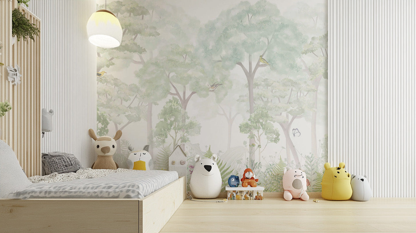 Fantasy Forest Nursery Wallpaper Mural - Giffywalls