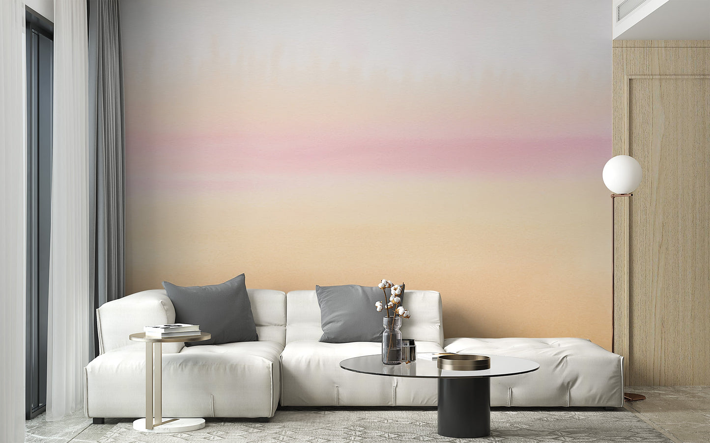 Sunset Watercolor Ombre Stick on Wallpaper