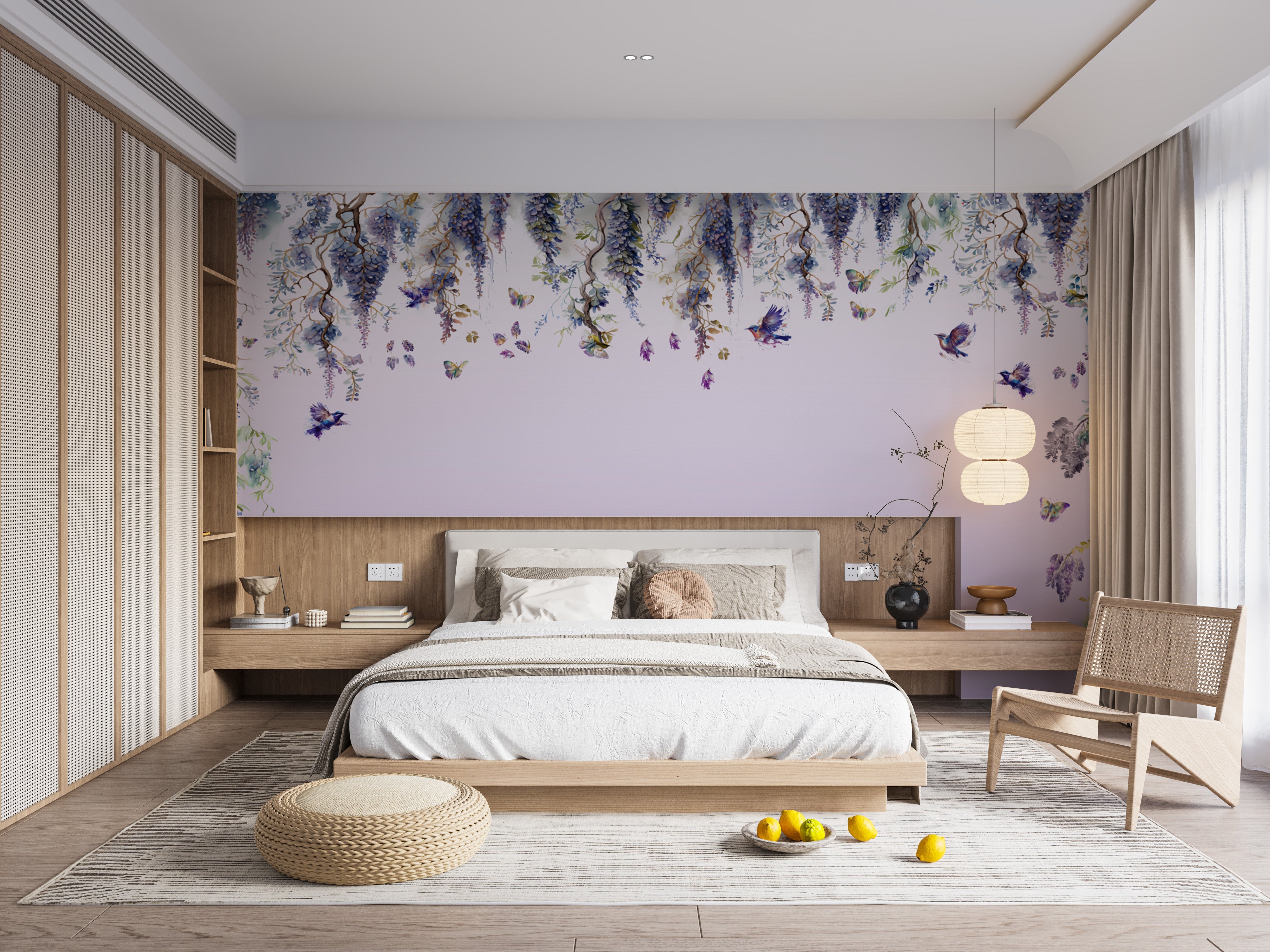 Wisteria Romance Purple Wallpaper Murals - Giffywalls