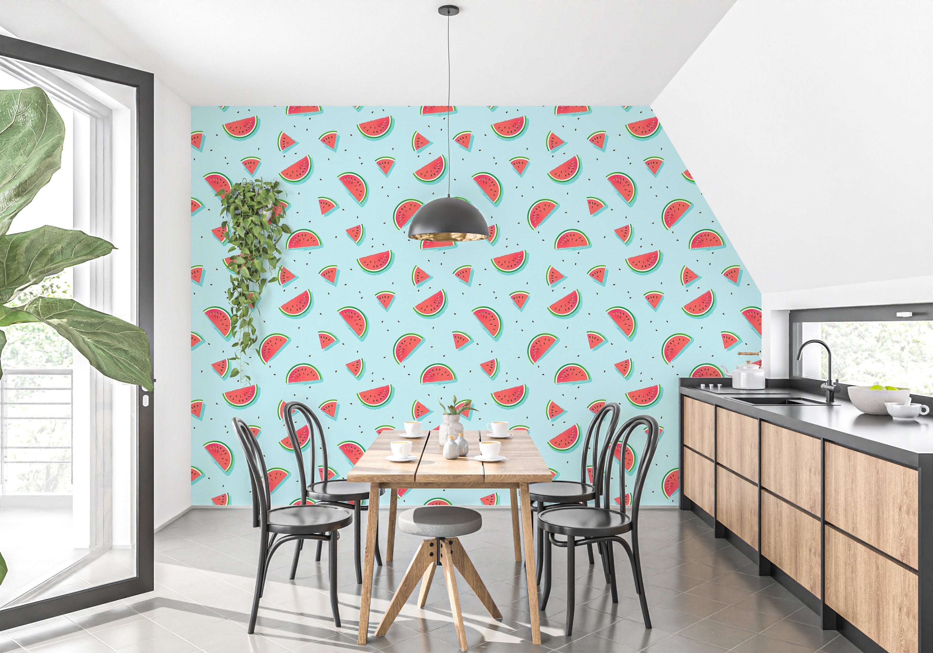 Bright watermelon pattern mural wallpaper
