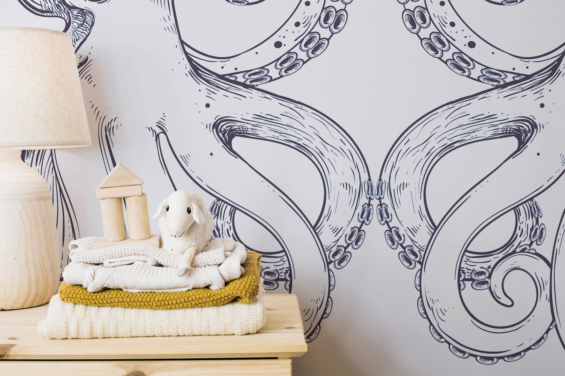 Giant Octopus Wallpaper Mural - Giffywalls