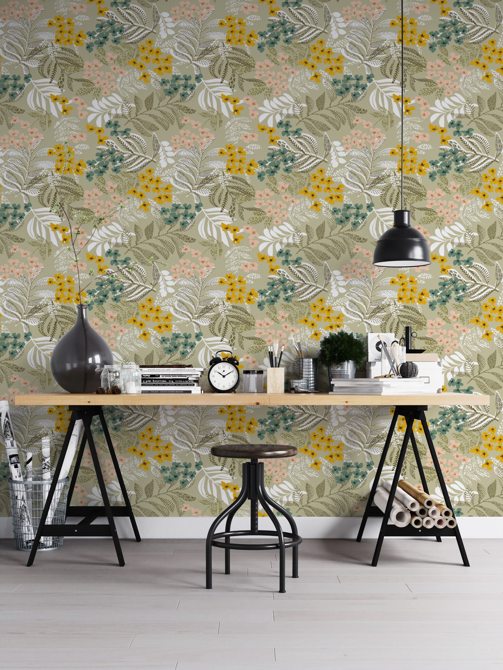 Elegant Botanical Harmony Wall Mural
