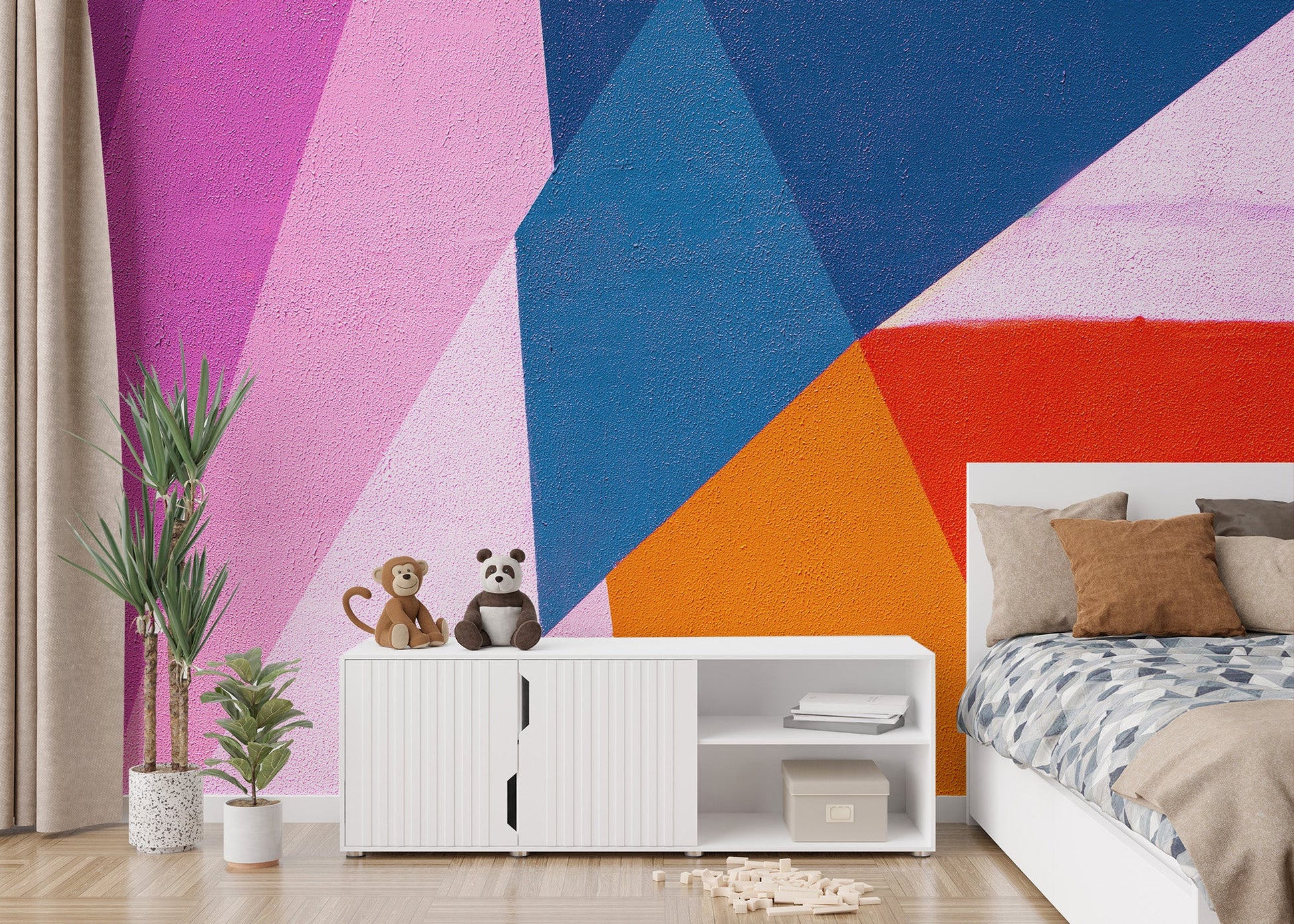 Urban Spectrum Colourful Abstract Wall Mural - Giffywalls