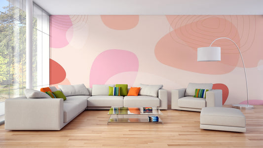 Peach Pink Modern Wallpaper Mural
