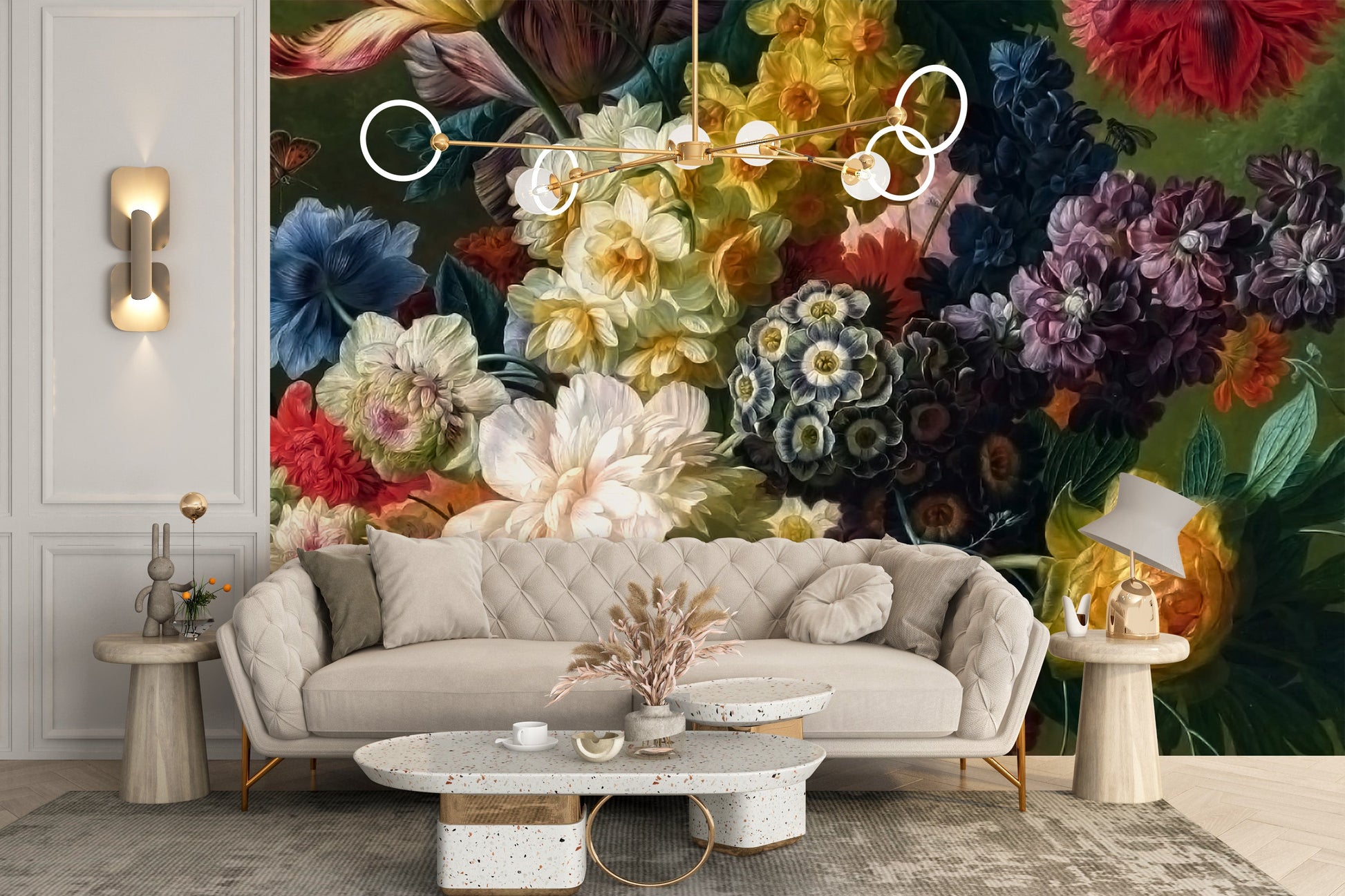 Luxurious floral wallpaper for accent walls
