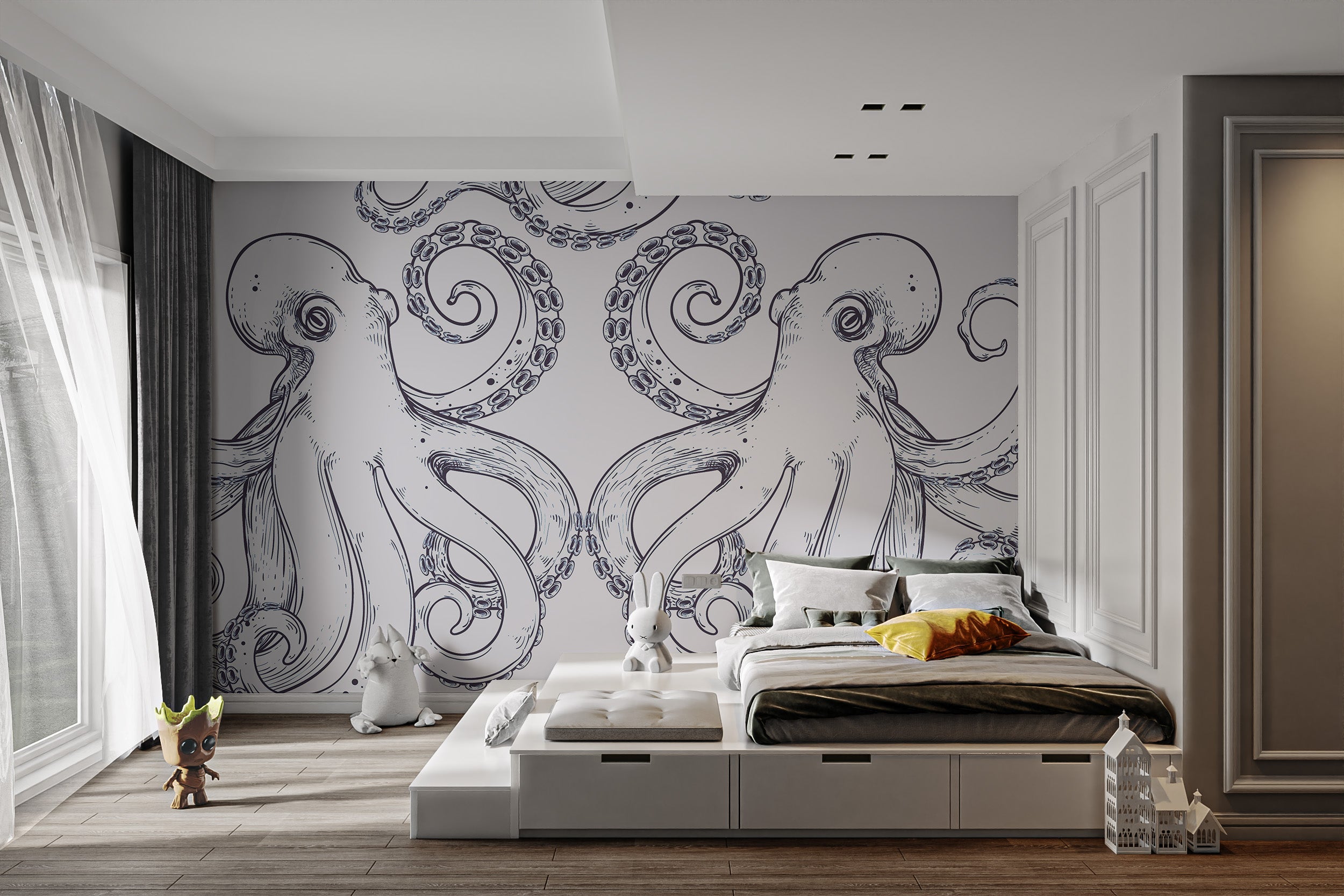 Giant Octopus Wallpaper Mural - Giffywalls