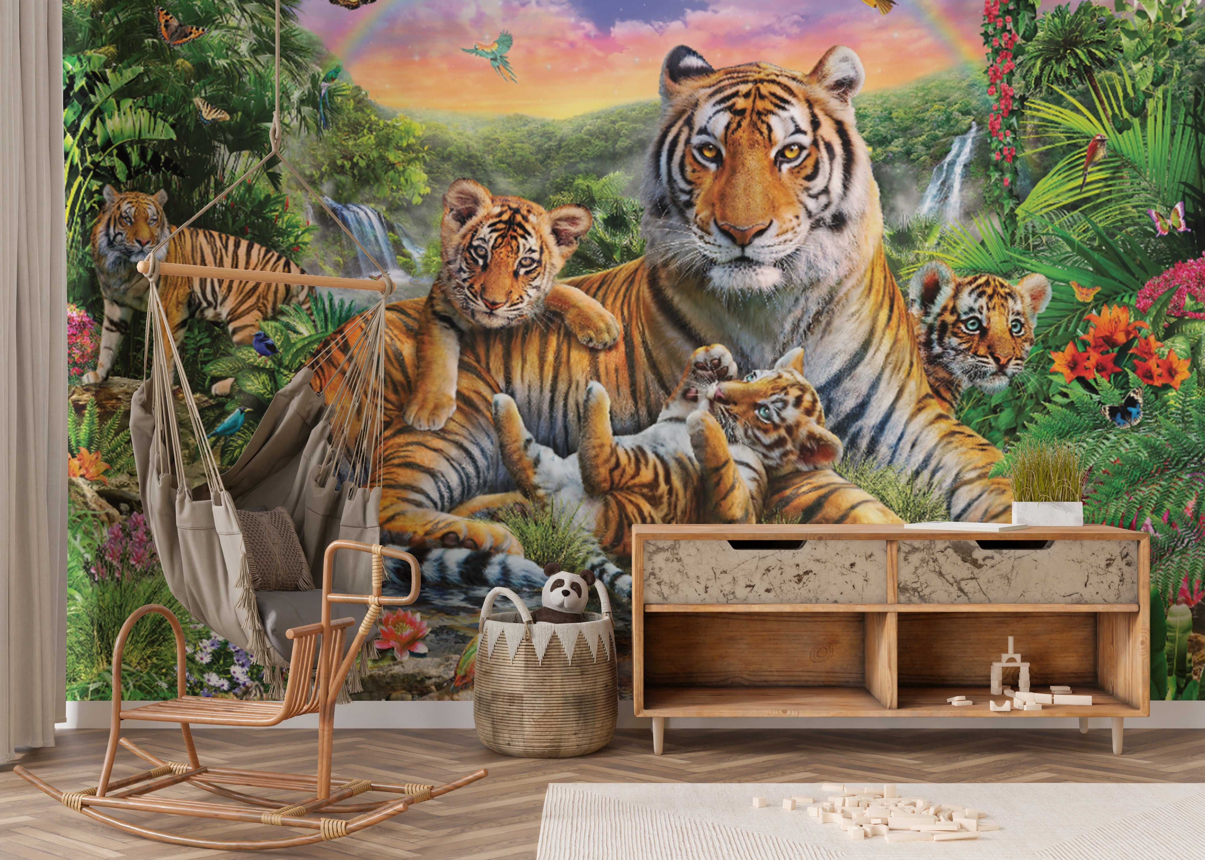 Nature-Inspired Tiger Wall Covering
