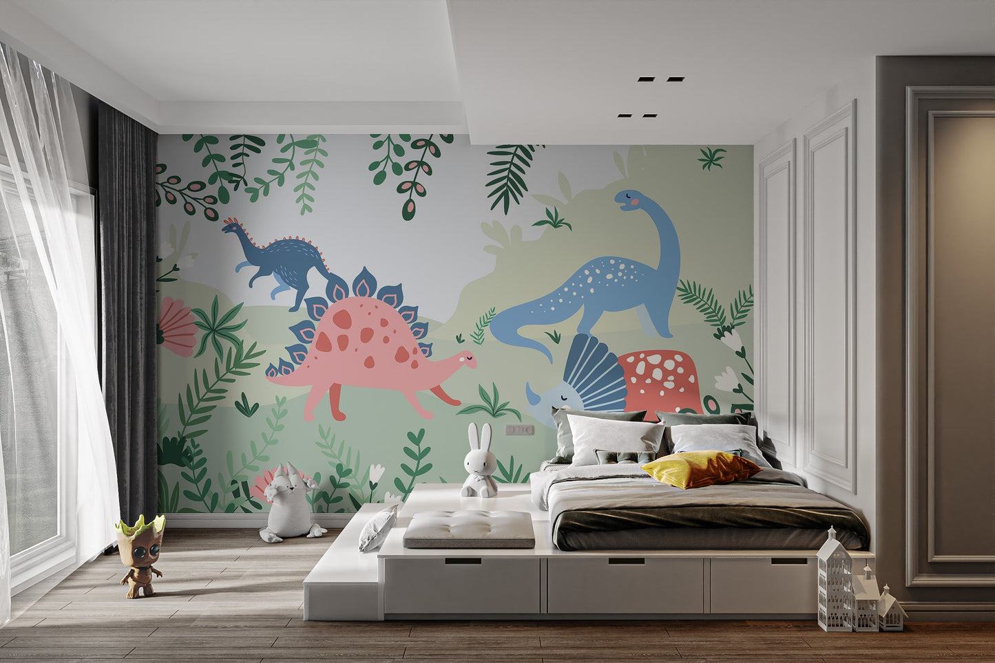 Kids Dinosaur Wallpaper Mural - Giffywalls