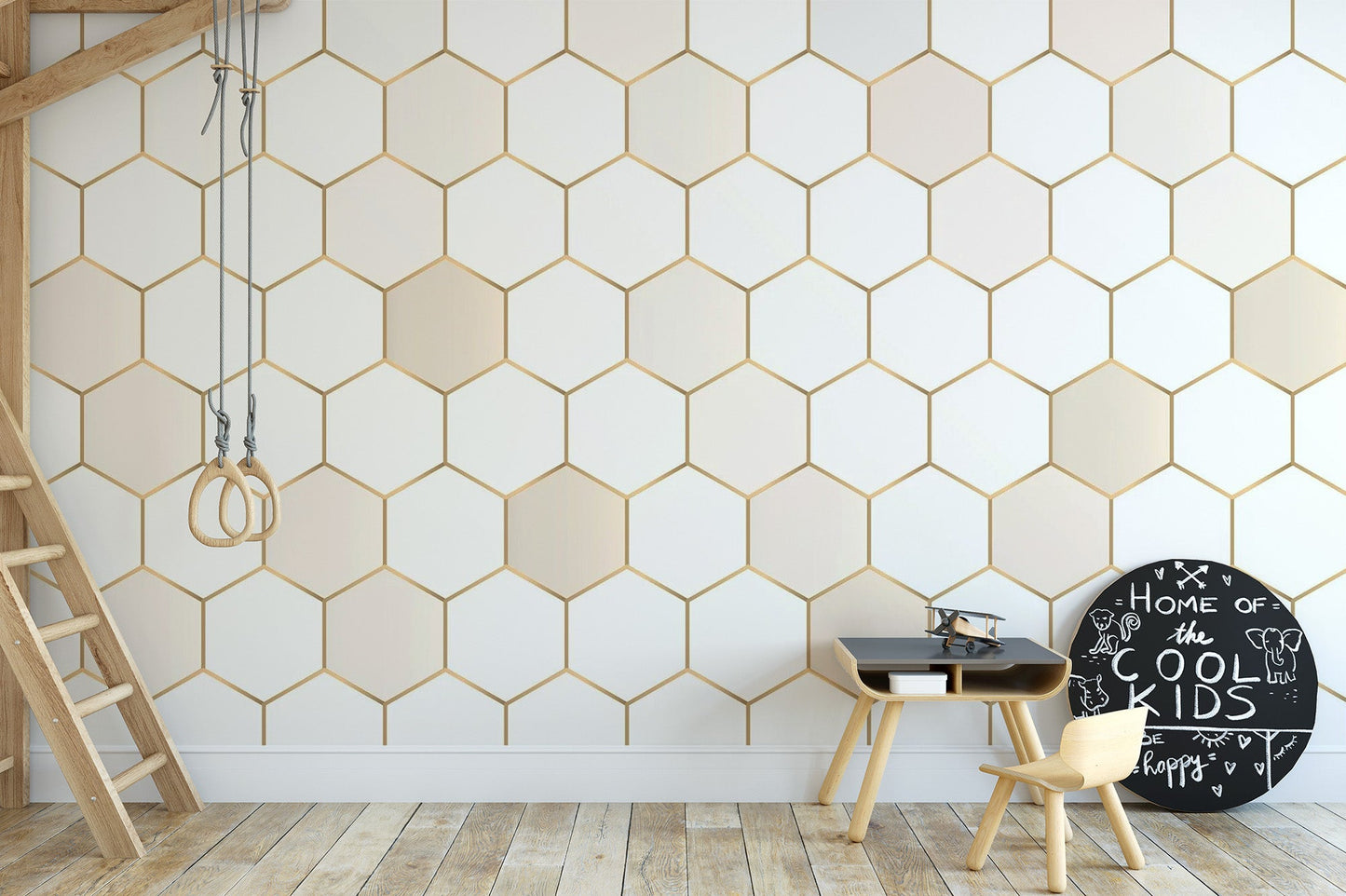 Minimalist Honeycomb Pattern Wall Mural
