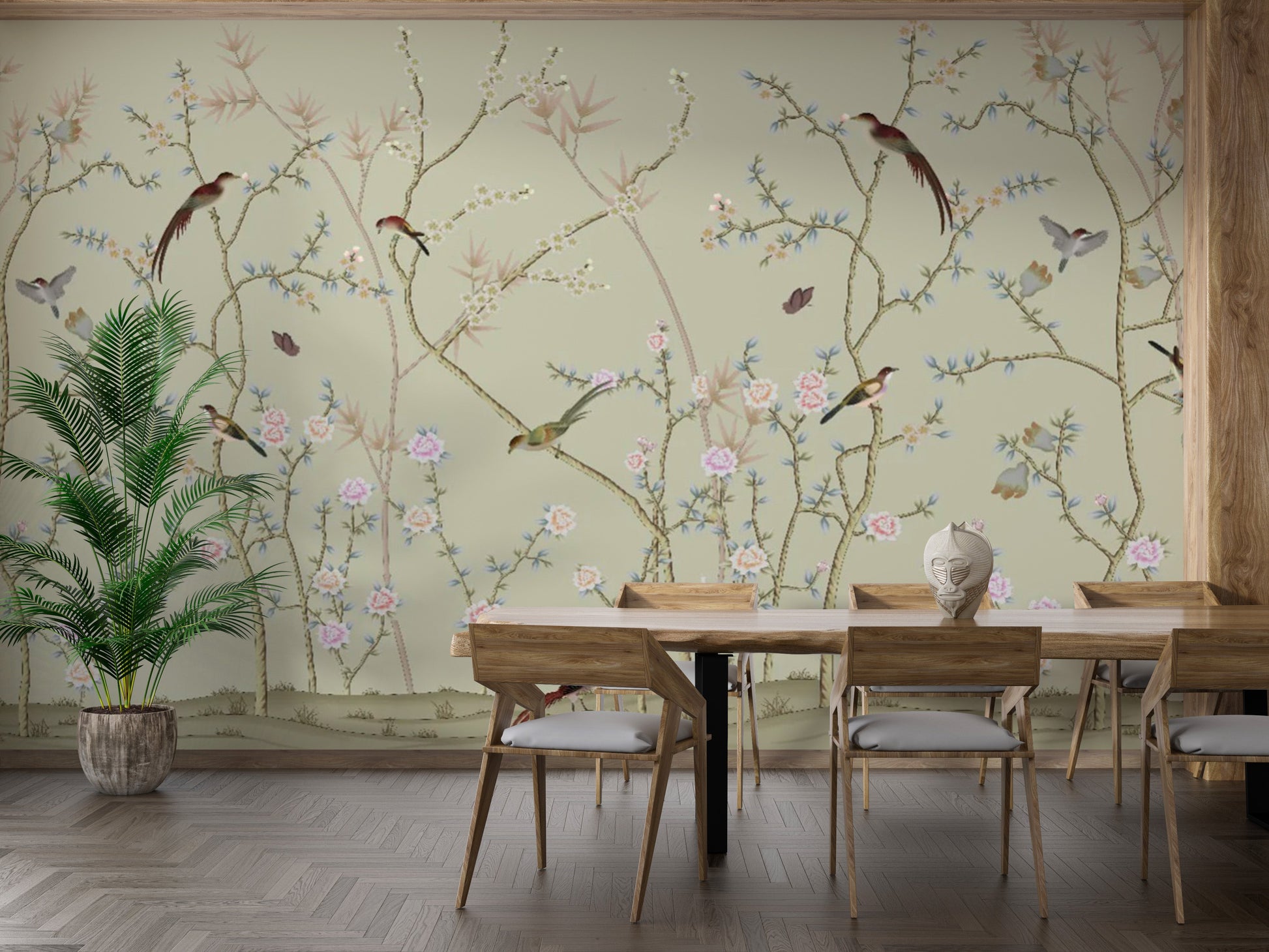 Chinoiseries Birds Wallpaper Murals - Giffywalls