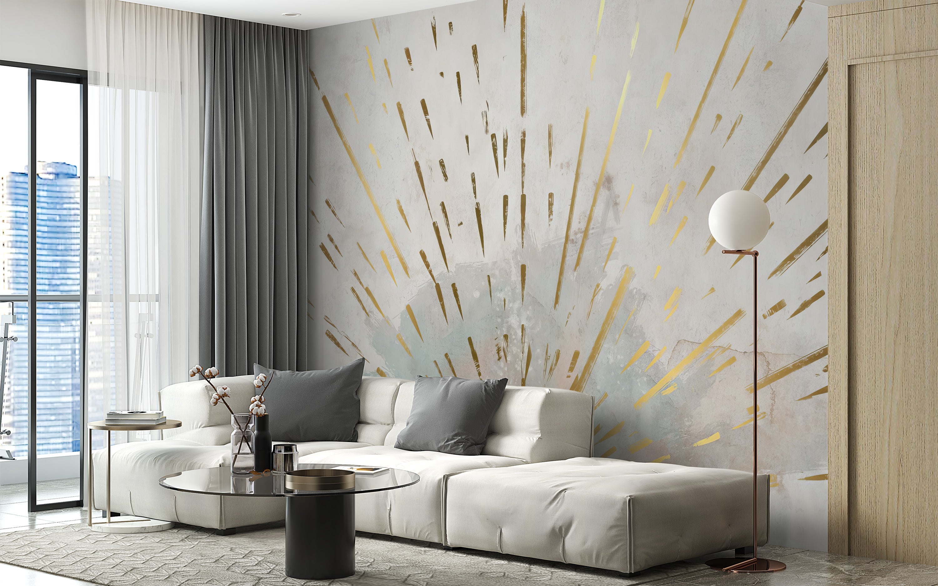 Aurora Gleam wallpaper is perfect for inspiring living room decor