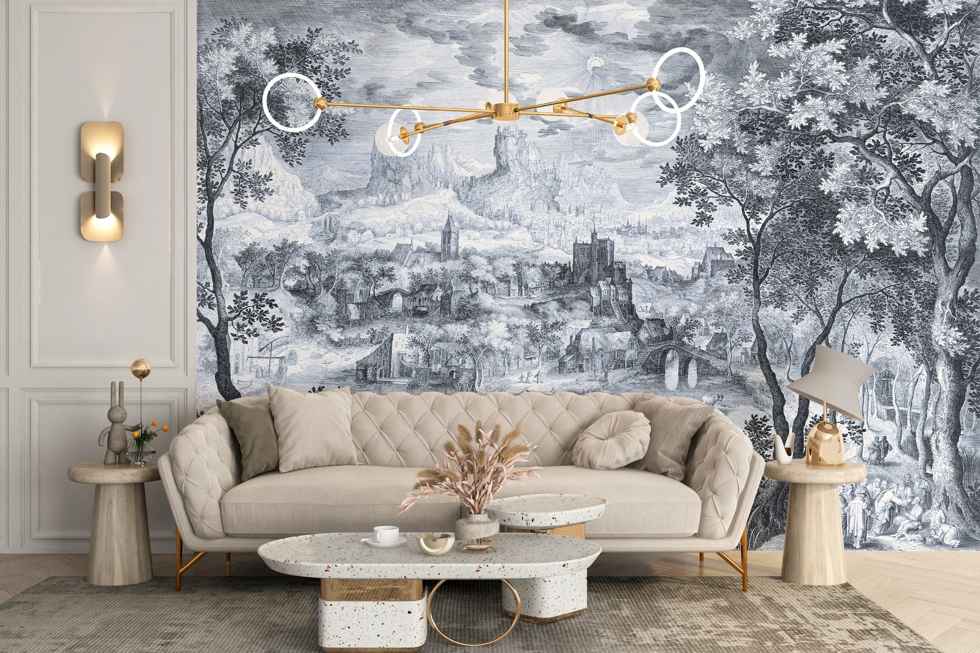 Little Village Clouds Wallpaper Murals - Giffywalls