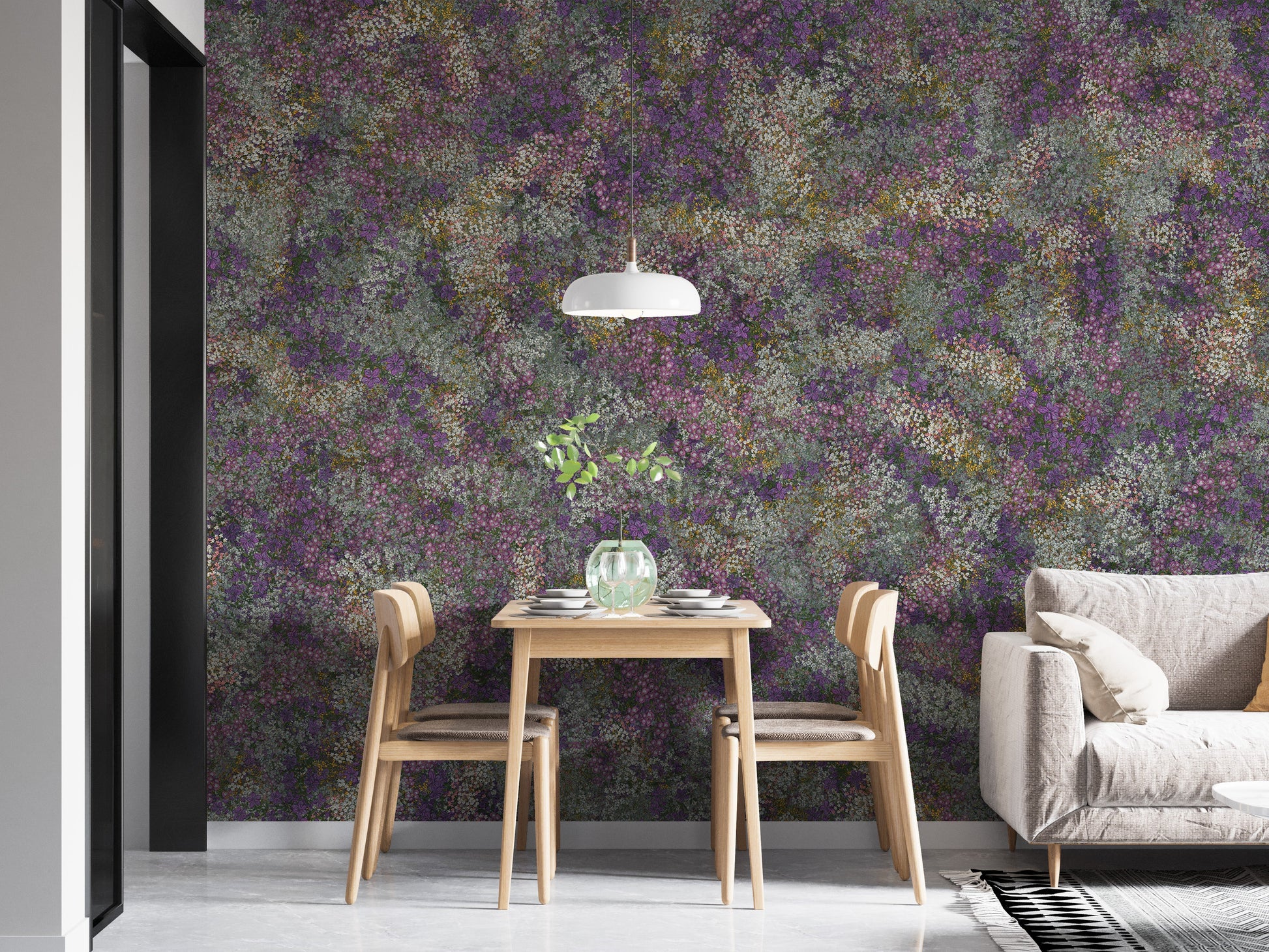 Embroidery Multicolor Flowers Wallpaper Murals - Giffywalls