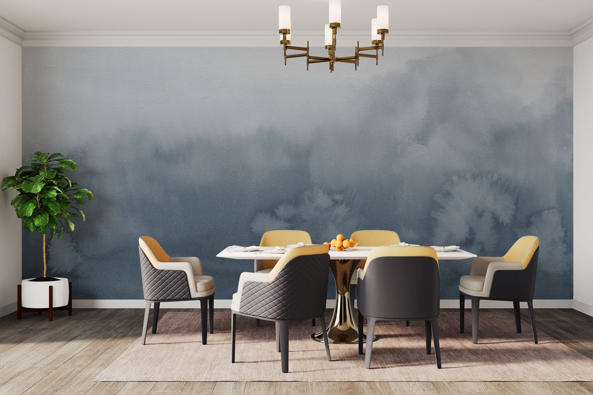 Blue Tone Ombre Wall Mural - Giffywalls