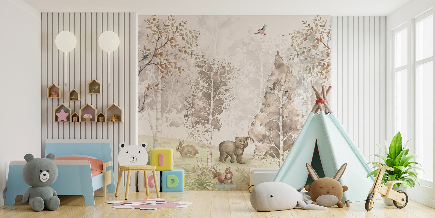 Magical Menagerie Woodland Mural - Giffywalls