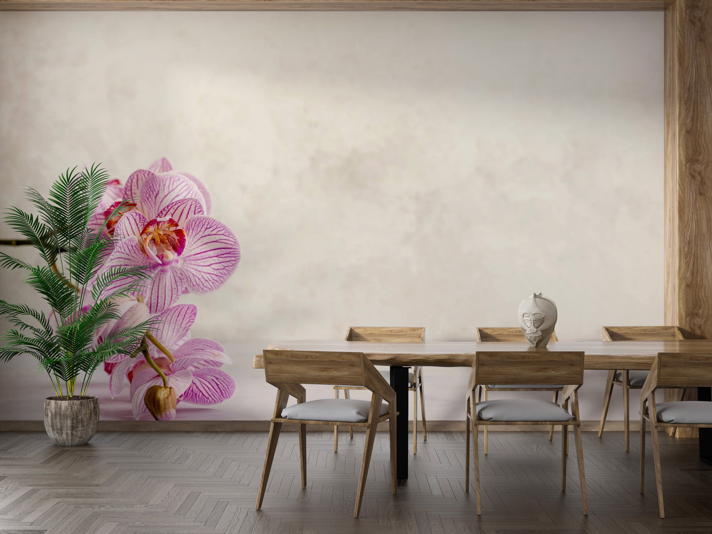 Elegant spa wallpaper with orchid design
