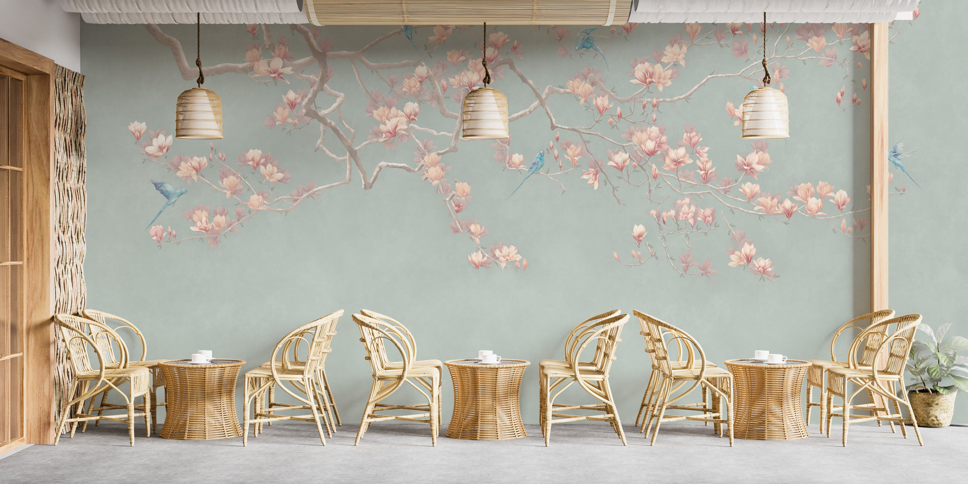 Chinoiserie Birds and Branches Wallpaper
