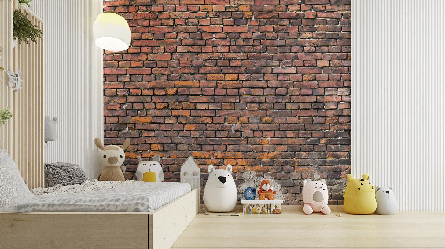 Rustic Charm Brick Mural - Giffywalls