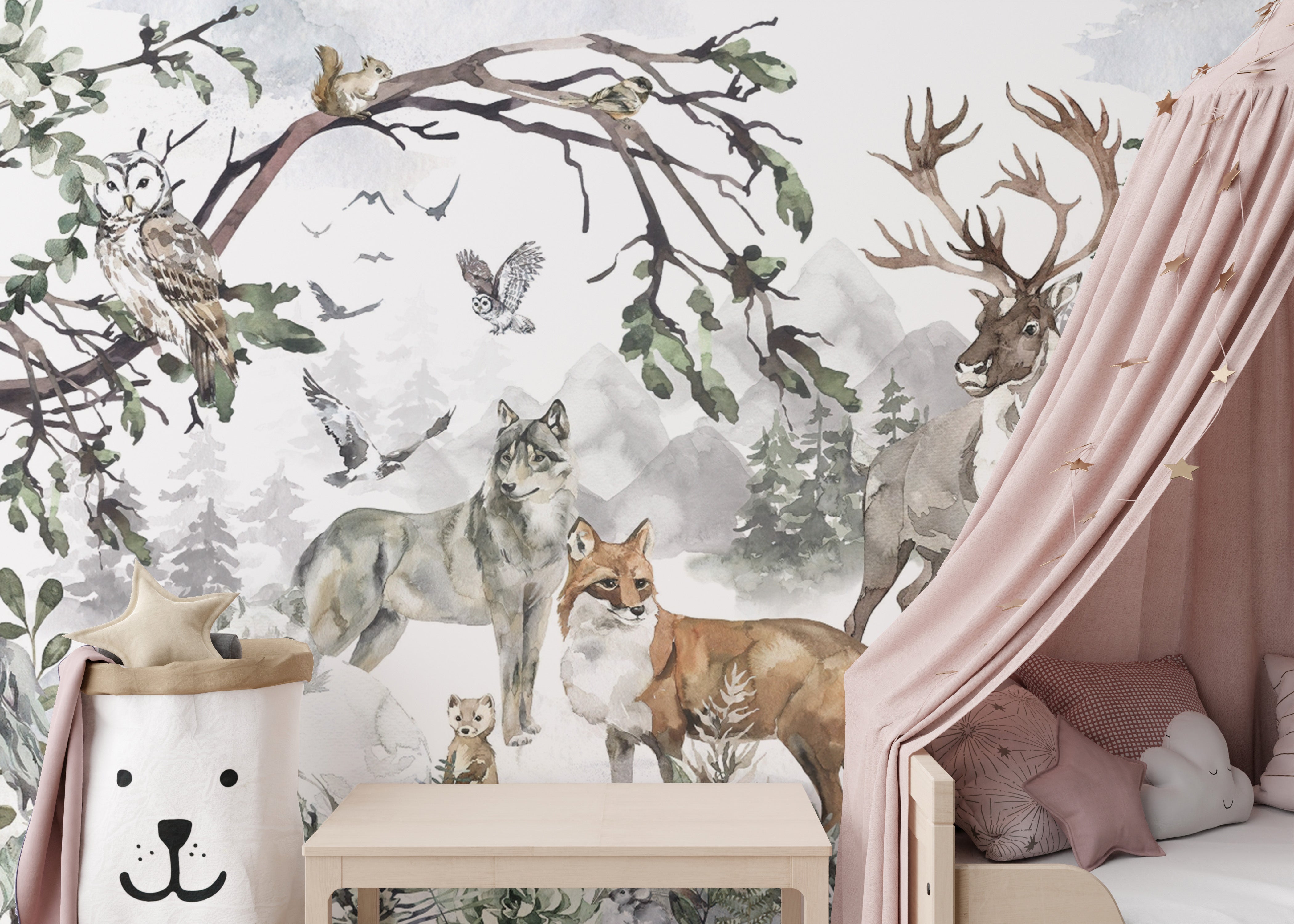 Soft Woodland Scene Wall Decor
