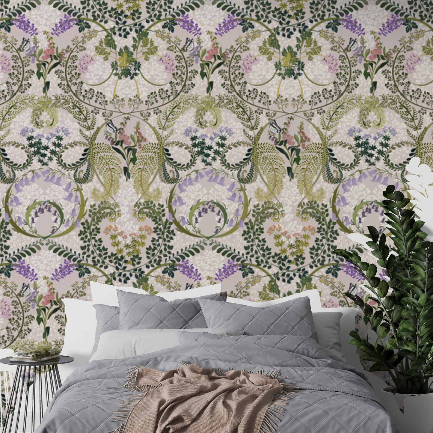 Create a serene vibe with Enchanted Forest Fauna wallpaper art.